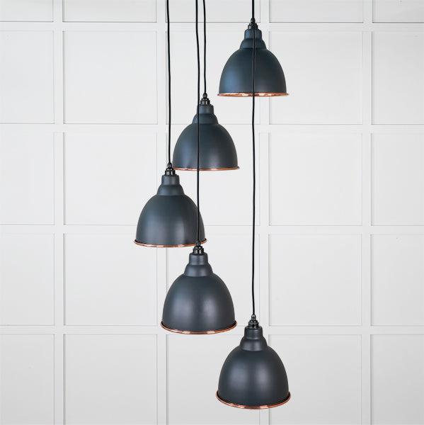 Hammered Copper Brindley Cluster Pendant in Soot | From The Anvil-Cluster Pendants-Yester Home