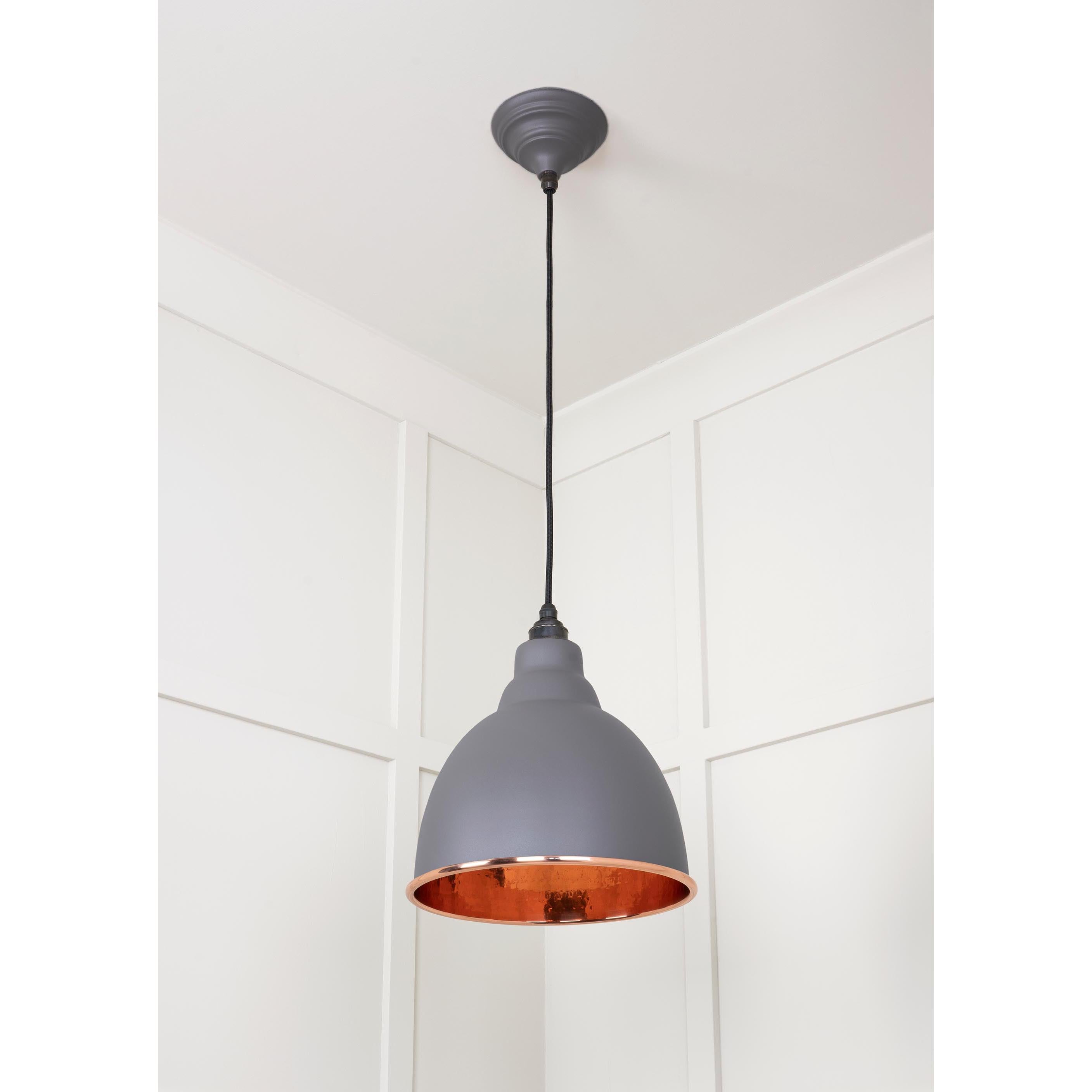 Hammered Copper Brindley Pendant in Bluff | From The Anvil - Brindley - From The Anvil - Yester Home
