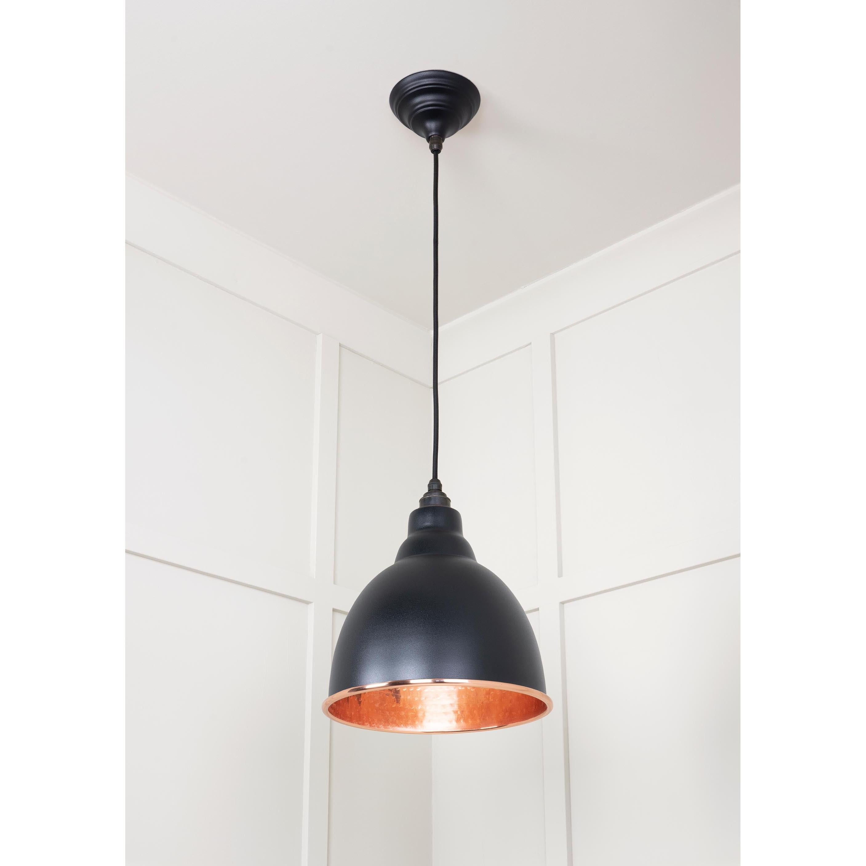 Hammered Copper Brindley Pendant in Elan Black | From The Anvil - Brindley - From The Anvil - Yester Home