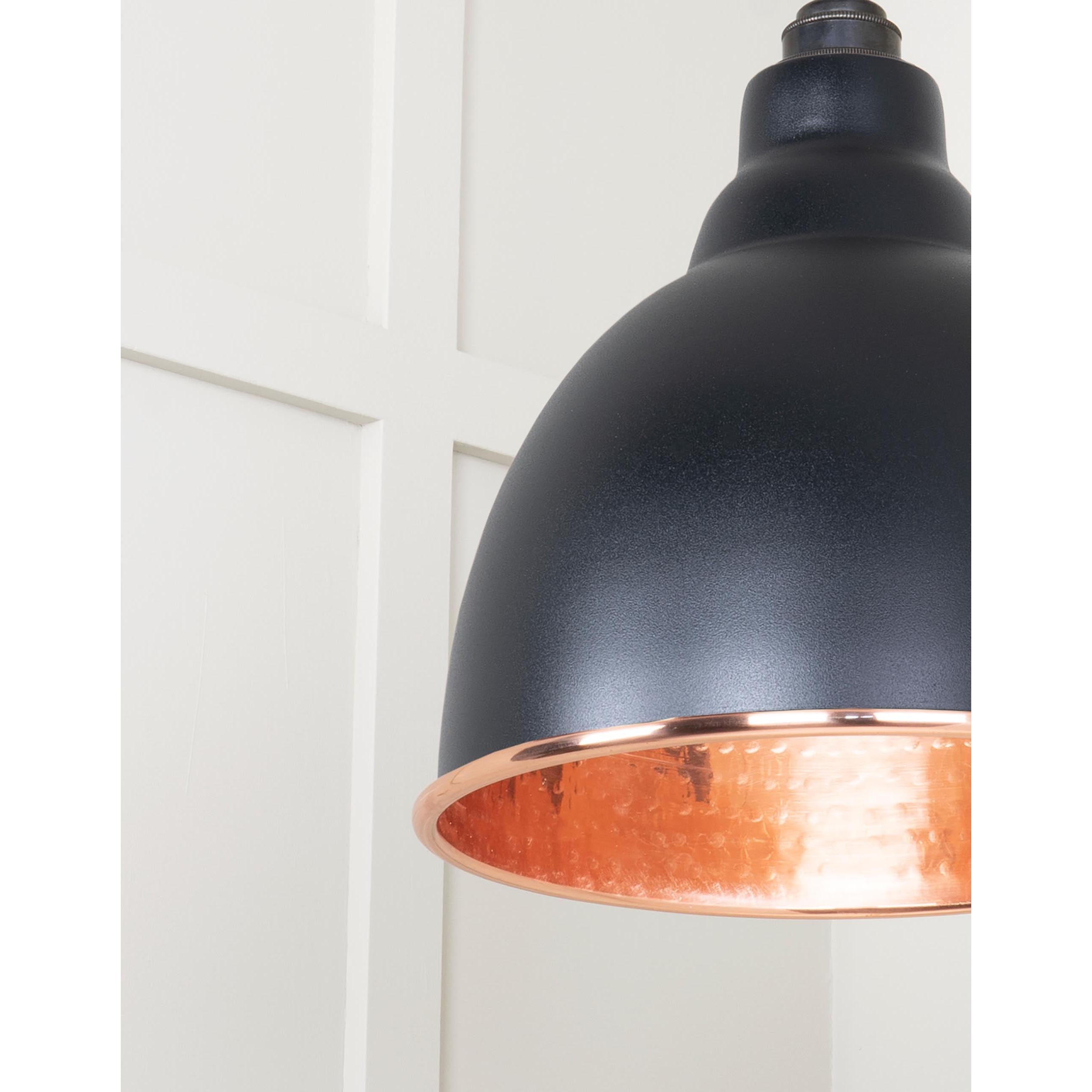 Hammered Copper Brindley Pendant in Elan Black | From The Anvil - Brindley - From The Anvil - Yester Home