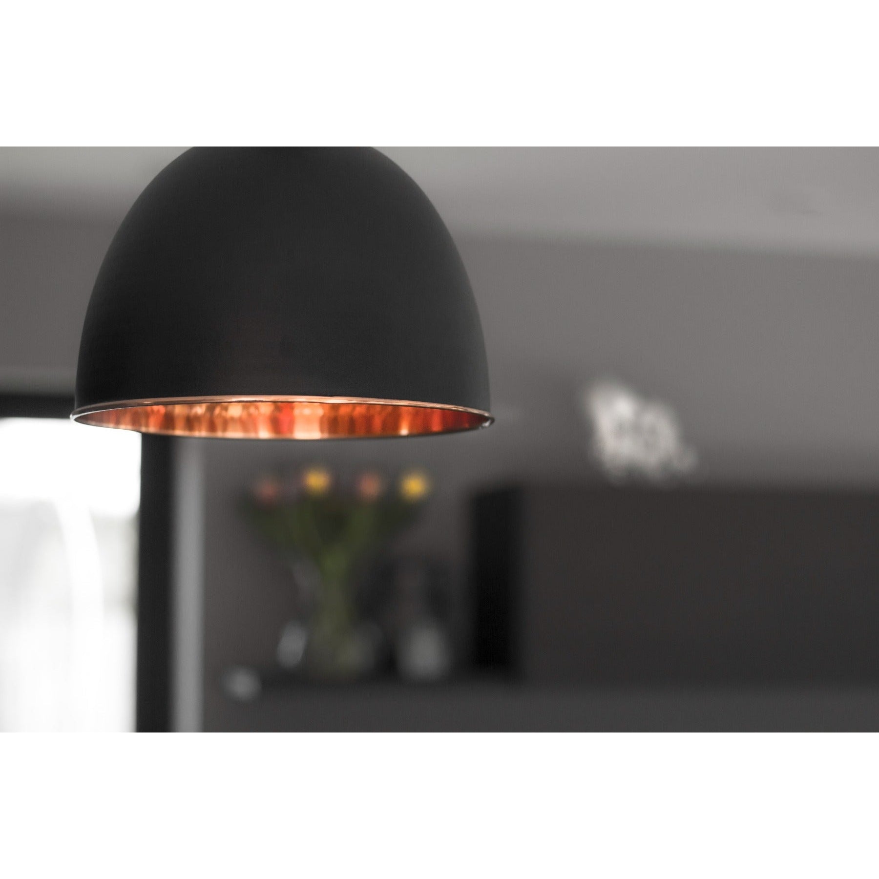 Hammered Copper Brindley Pendant in Elan Black | From The Anvil-Brindley-Yester Home