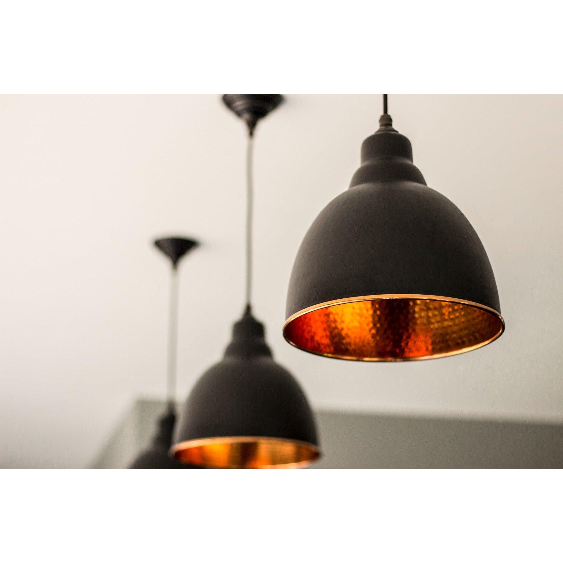 Hammered Copper Brindley Pendant in Elan Black | From The Anvil-Brindley-Yester Home