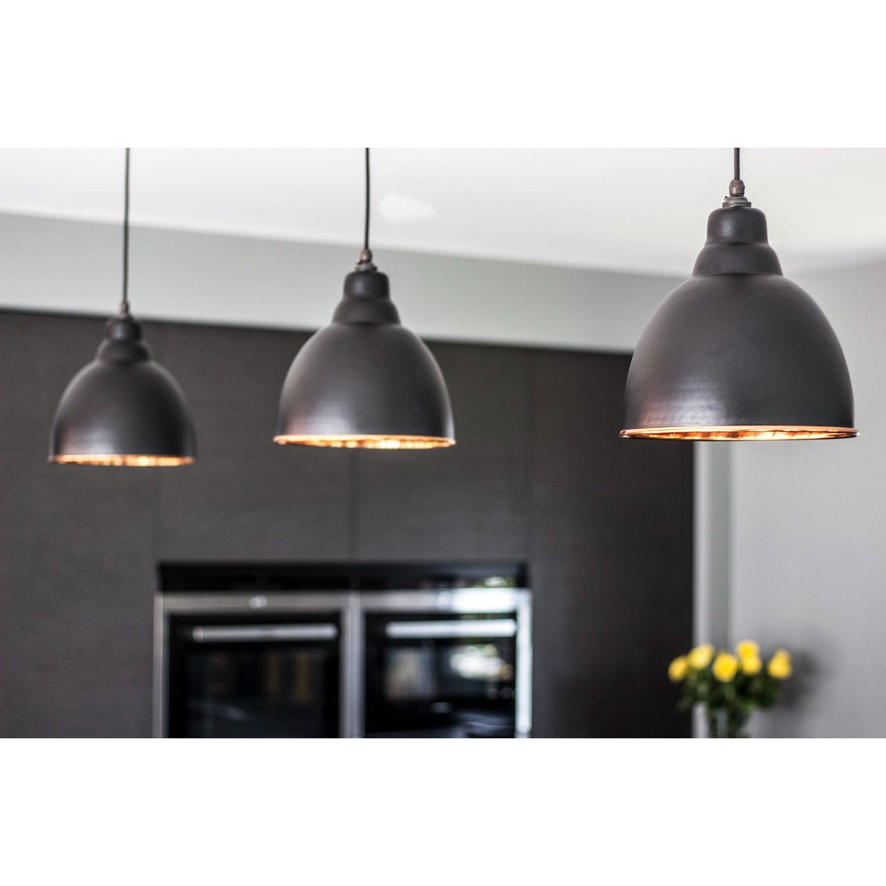 Hammered Copper Brindley Pendant in Elan Black | From The Anvil-Brindley-Yester Home