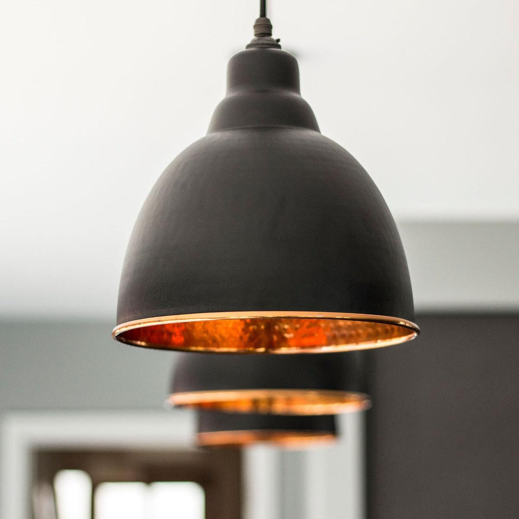 Hammered Copper Brindley Pendant in Elan Black | From The Anvil-Brindley-Yester Home