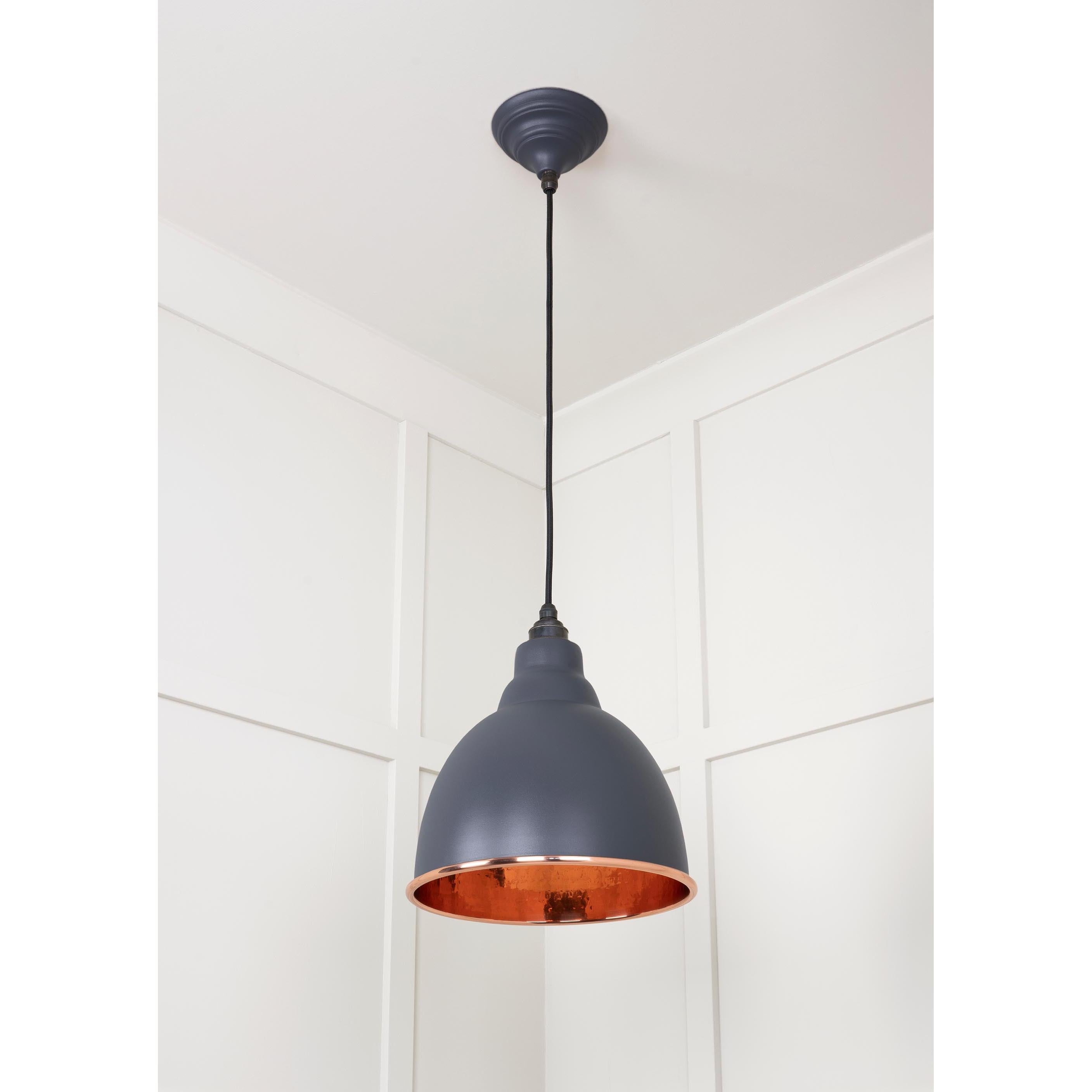 Hammered Copper Brindley Pendant in Slate | From The Anvil - Brindley - From The Anvil - Yester Home
