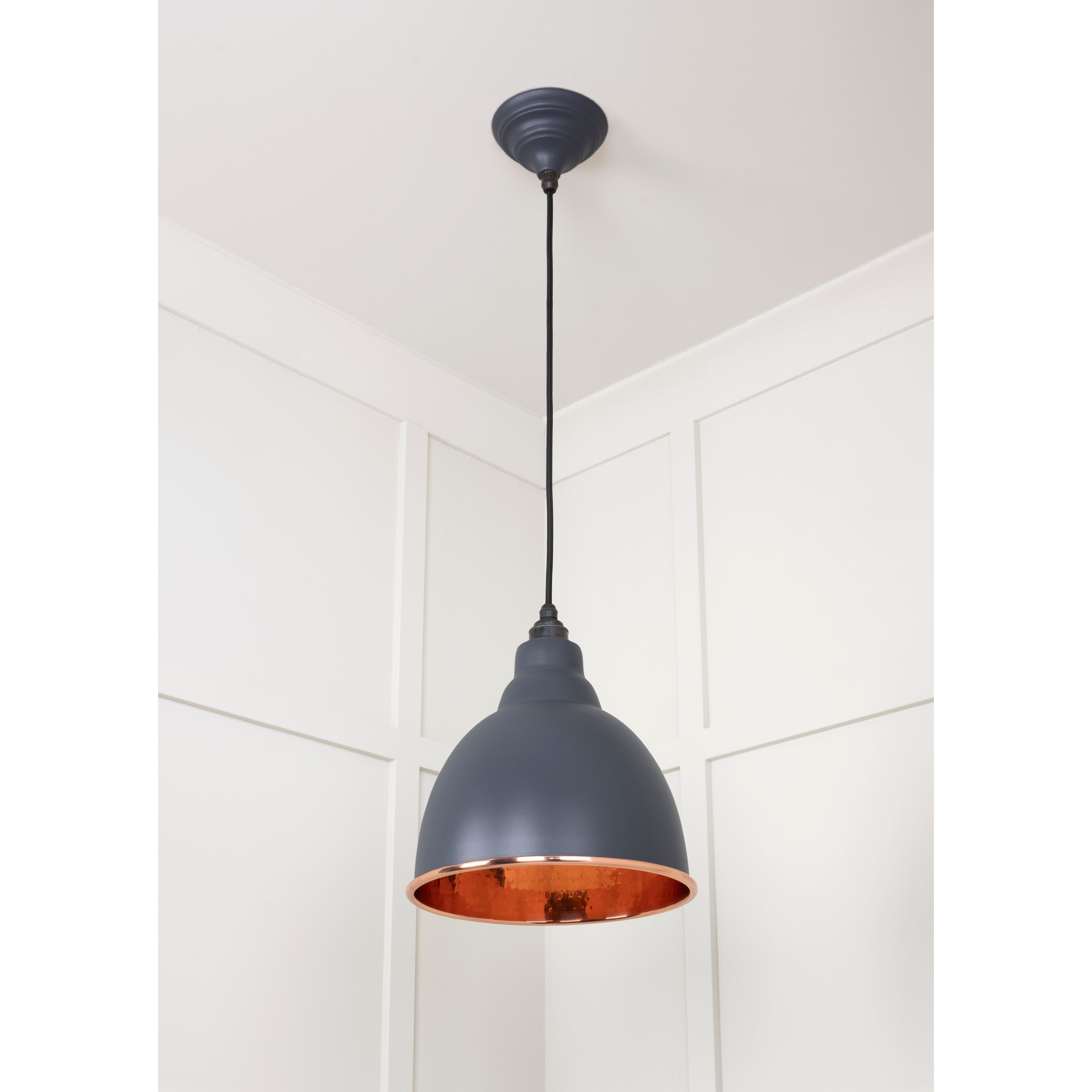 Hammered Copper Brindley Pendant in Slate | From The Anvil-Brindley-Yester Home