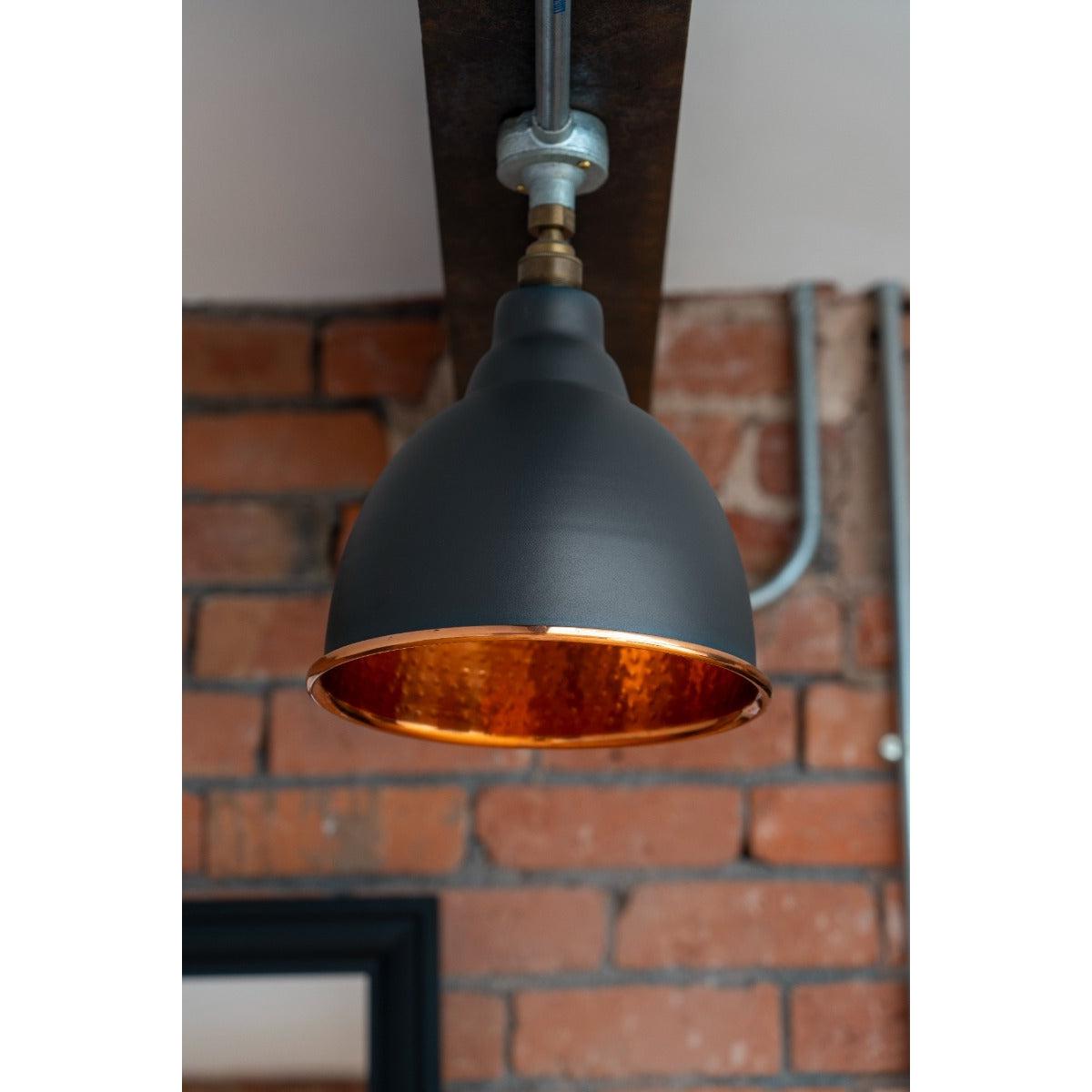 Hammered Copper Brindley Pendant in Slate | From The Anvil-Brindley-Yester Home