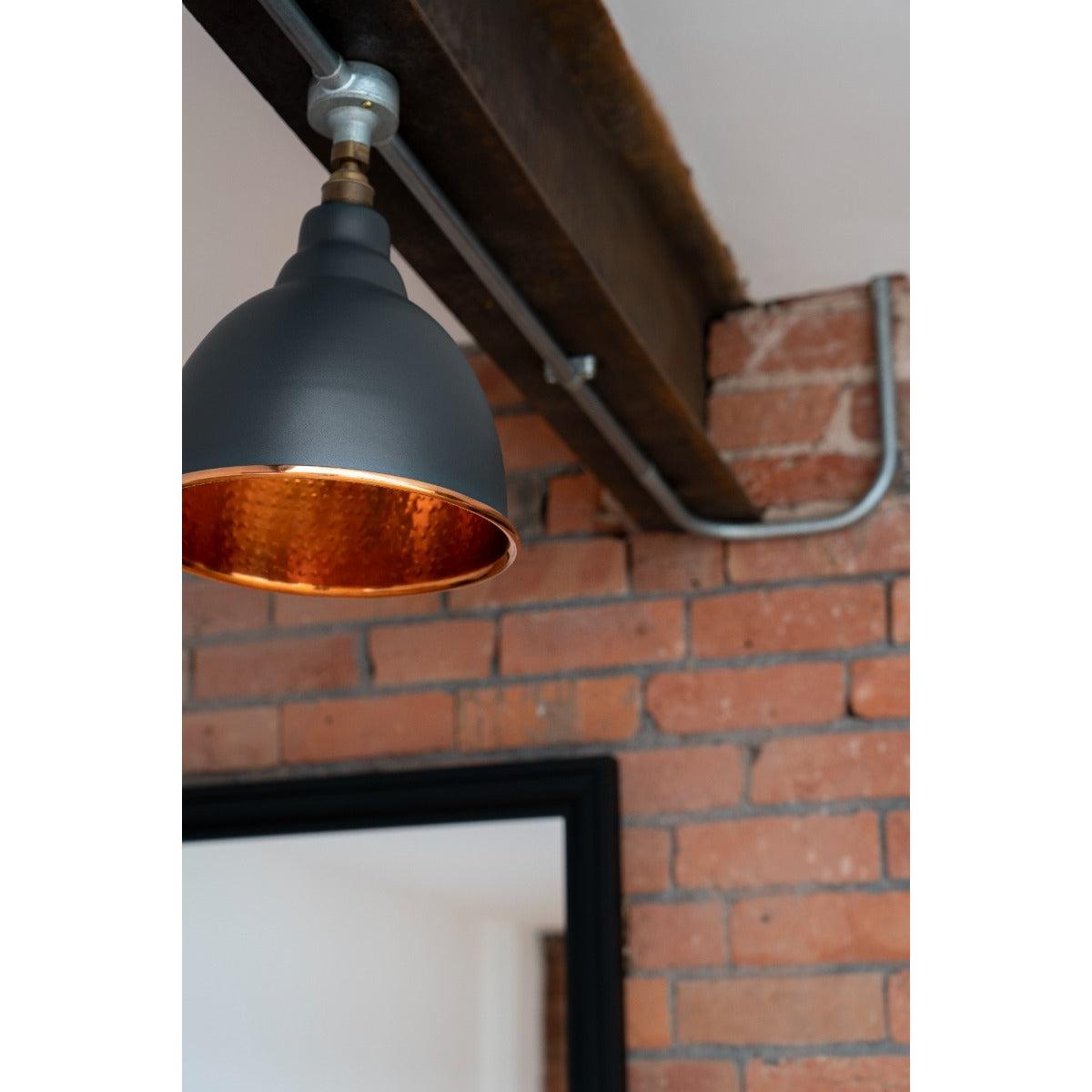 Hammered Copper Brindley Pendant in Slate | From The Anvil-Brindley-Yester Home