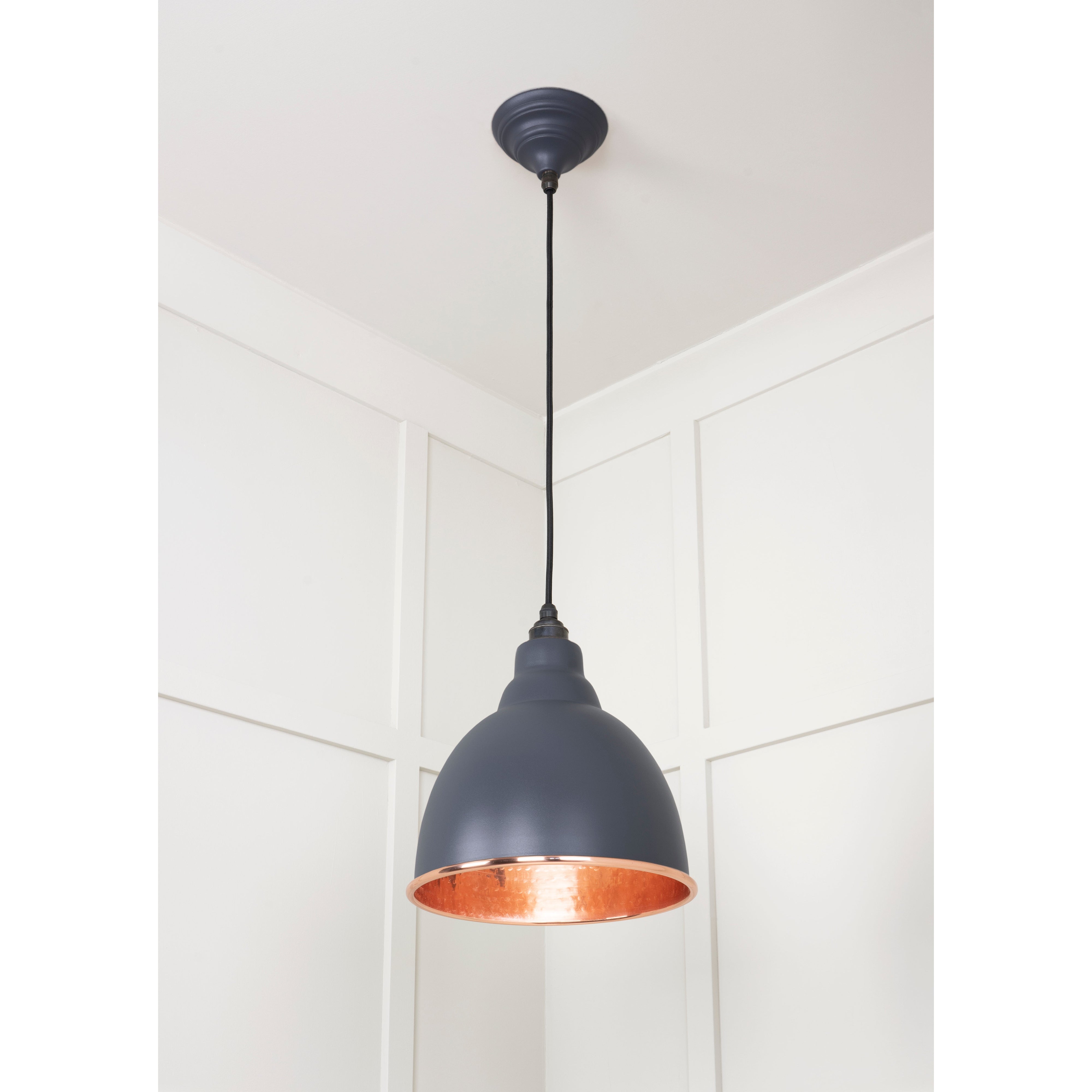 Hammered Copper Brindley Pendant in Slate | From The Anvil-Brindley-Yester Home