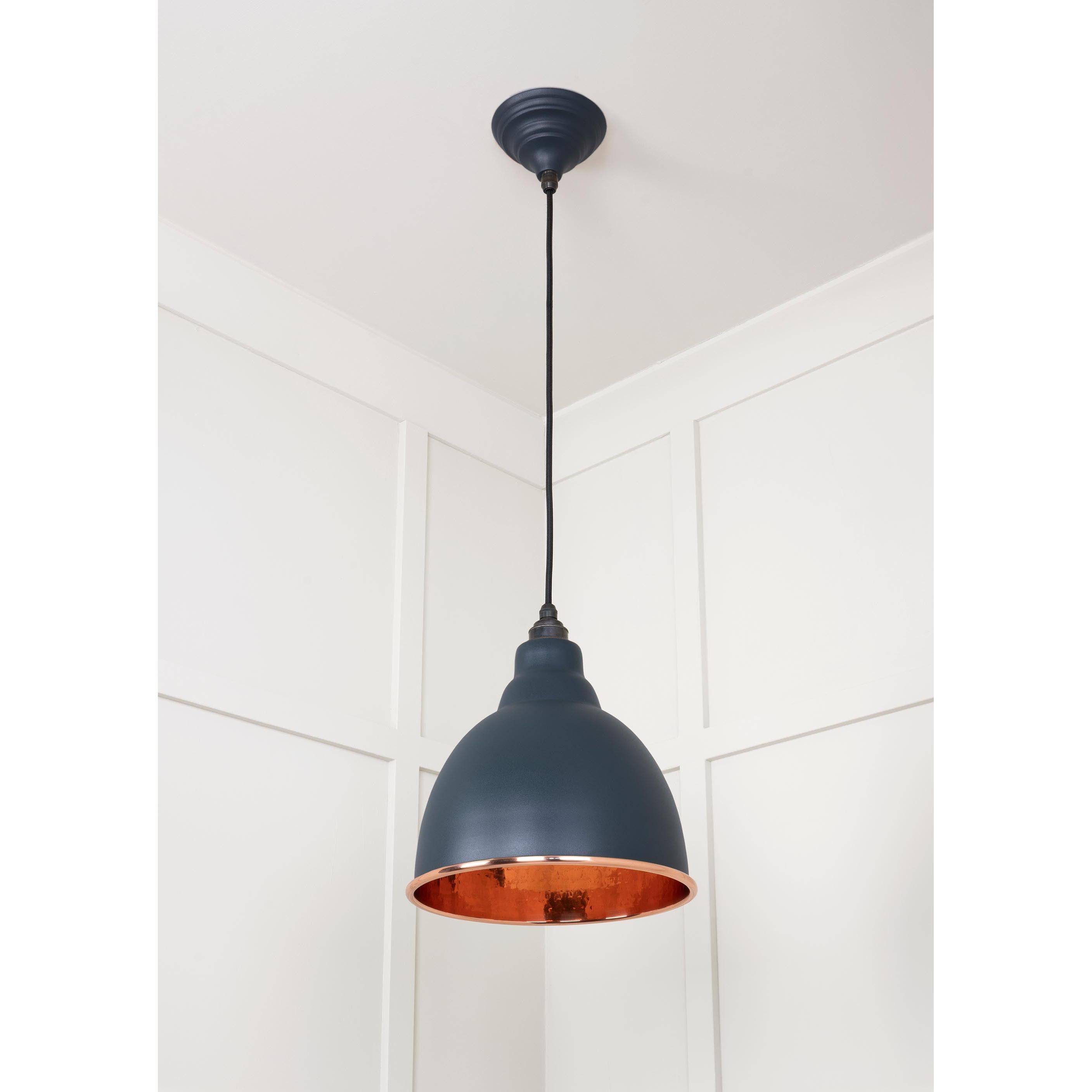 Hammered Copper Brindley Pendant in Soot | From The Anvil - Brindley - From The Anvil - Yester Home