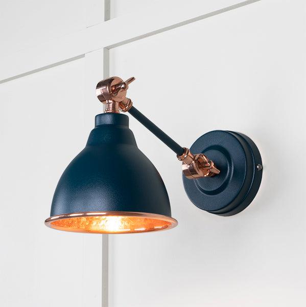 Hammered Copper Brindley Wall Light in Dusk | From The Anvil-Wall Lights-Yester Home