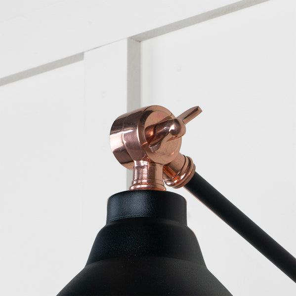 Hammered Copper Brindley Wall Light in Elan Black | From The Anvil-Wall Lights-Yester Home