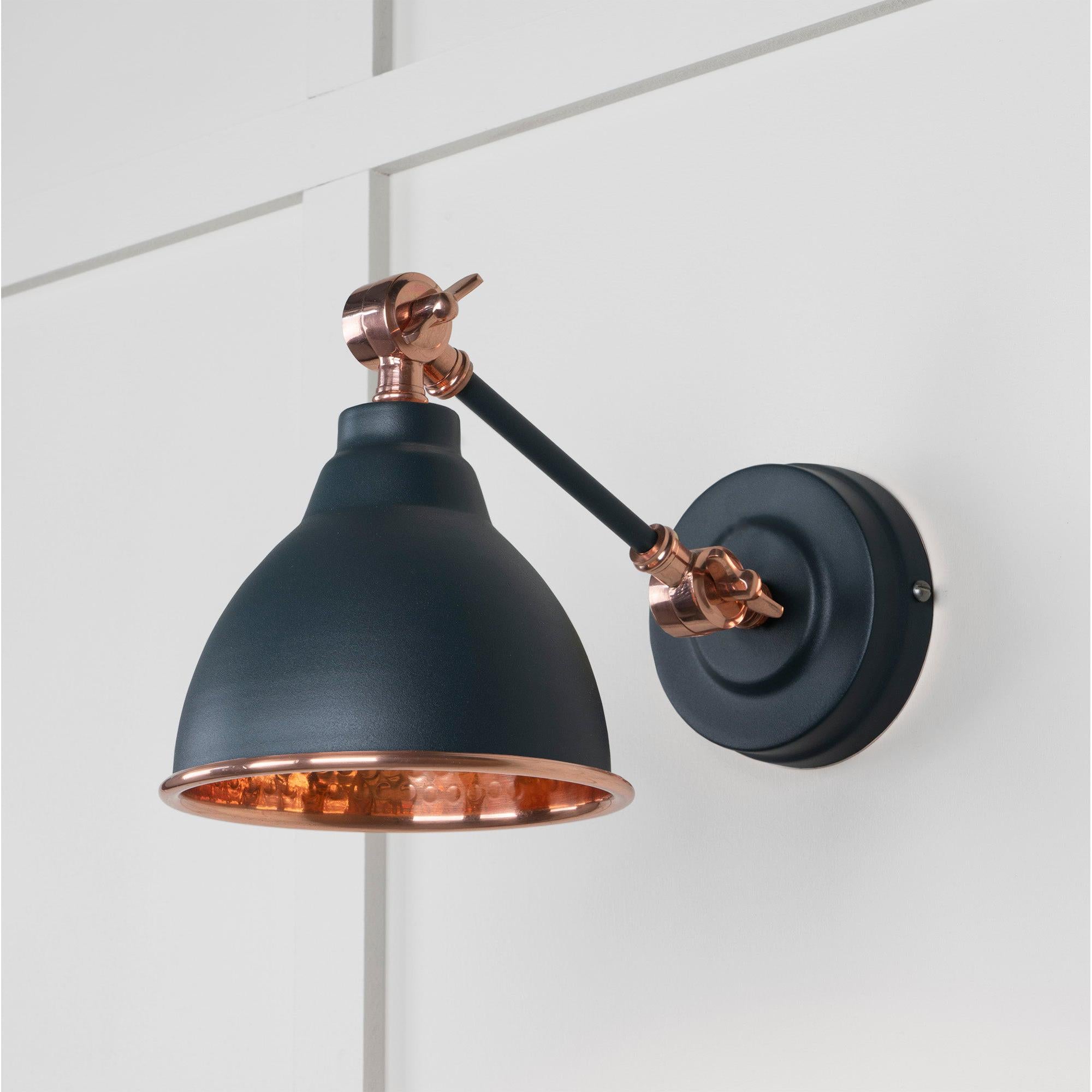 Hammered Copper Brindley Wall Light in Soot | From The Anvil - Wall Lights - From The Anvil - Yester Home