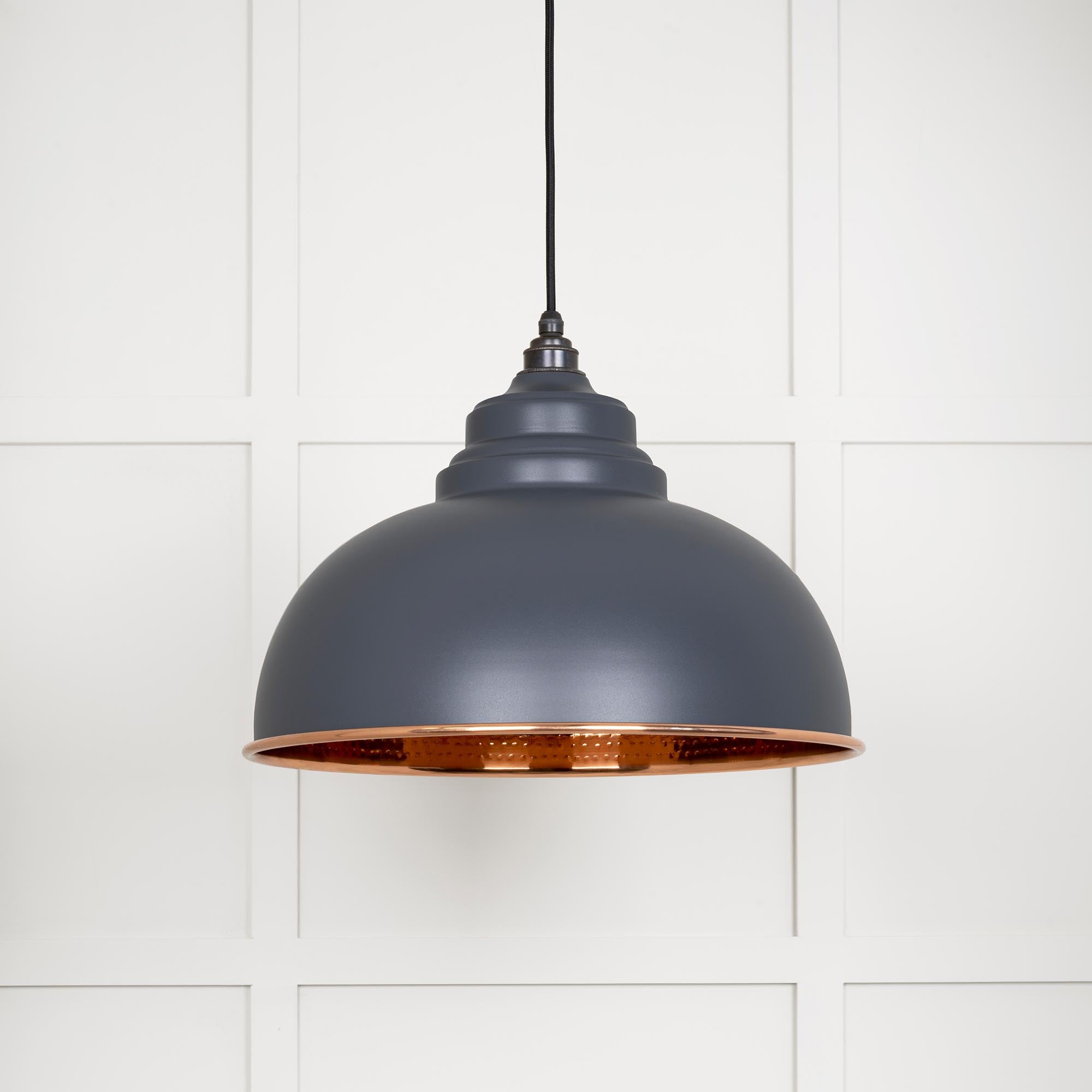 Hammered Copper Harborne Pendant in Slate | From The Anvil - Harborne - From The Anvil - Yester Home
