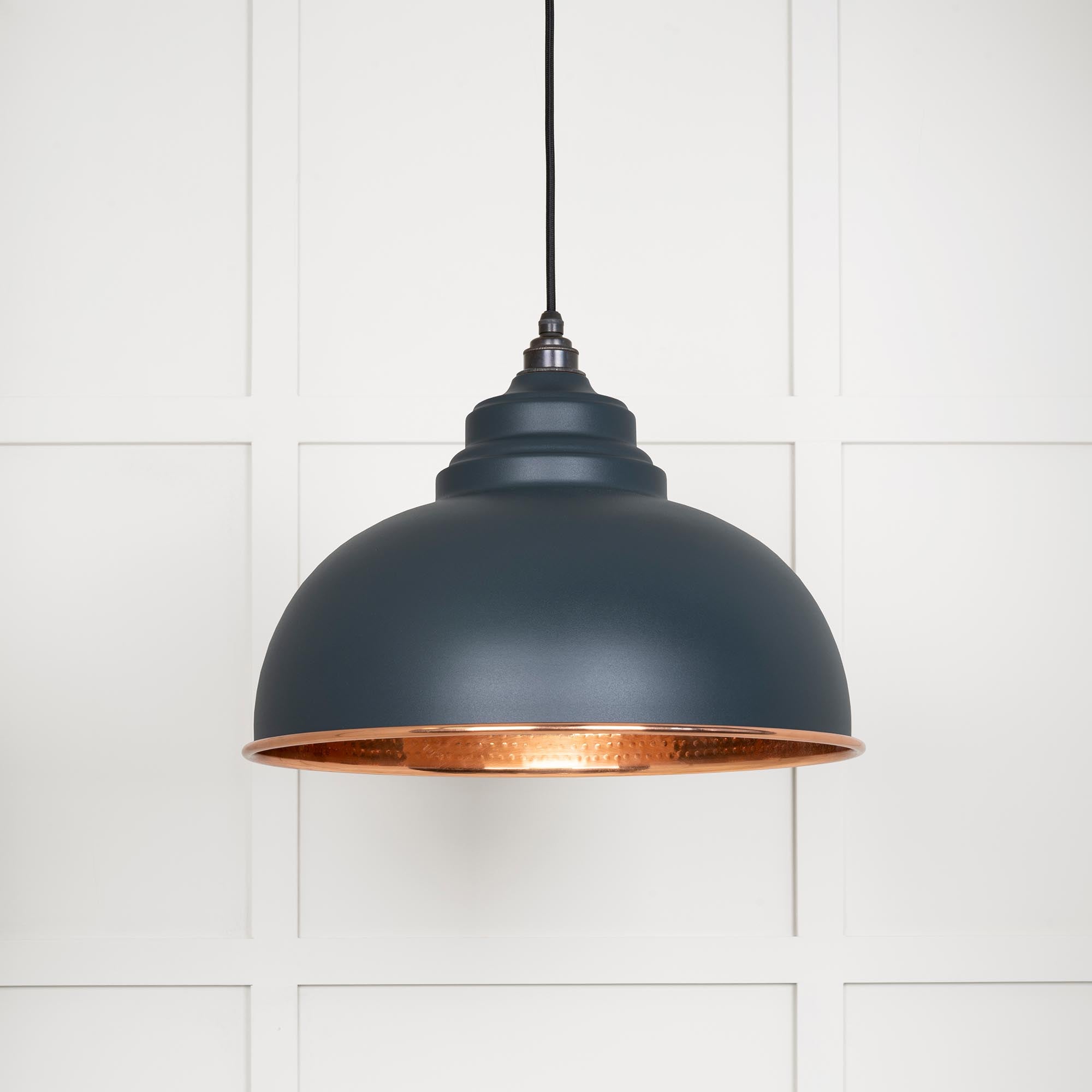 Hammered Copper Harborne Pendant in Soot | From The Anvil - Harborne - From The Anvil - Yester Home