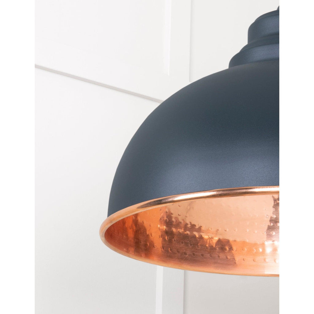 Hammered Copper Harborne Pendant in Soot | From The Anvil