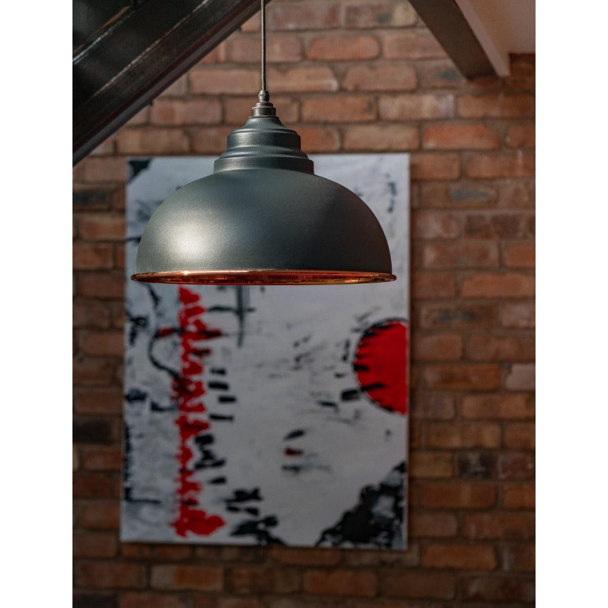 Hammered Copper Harborne Pendant in Soot | From The Anvil-Harborne-Yester Home