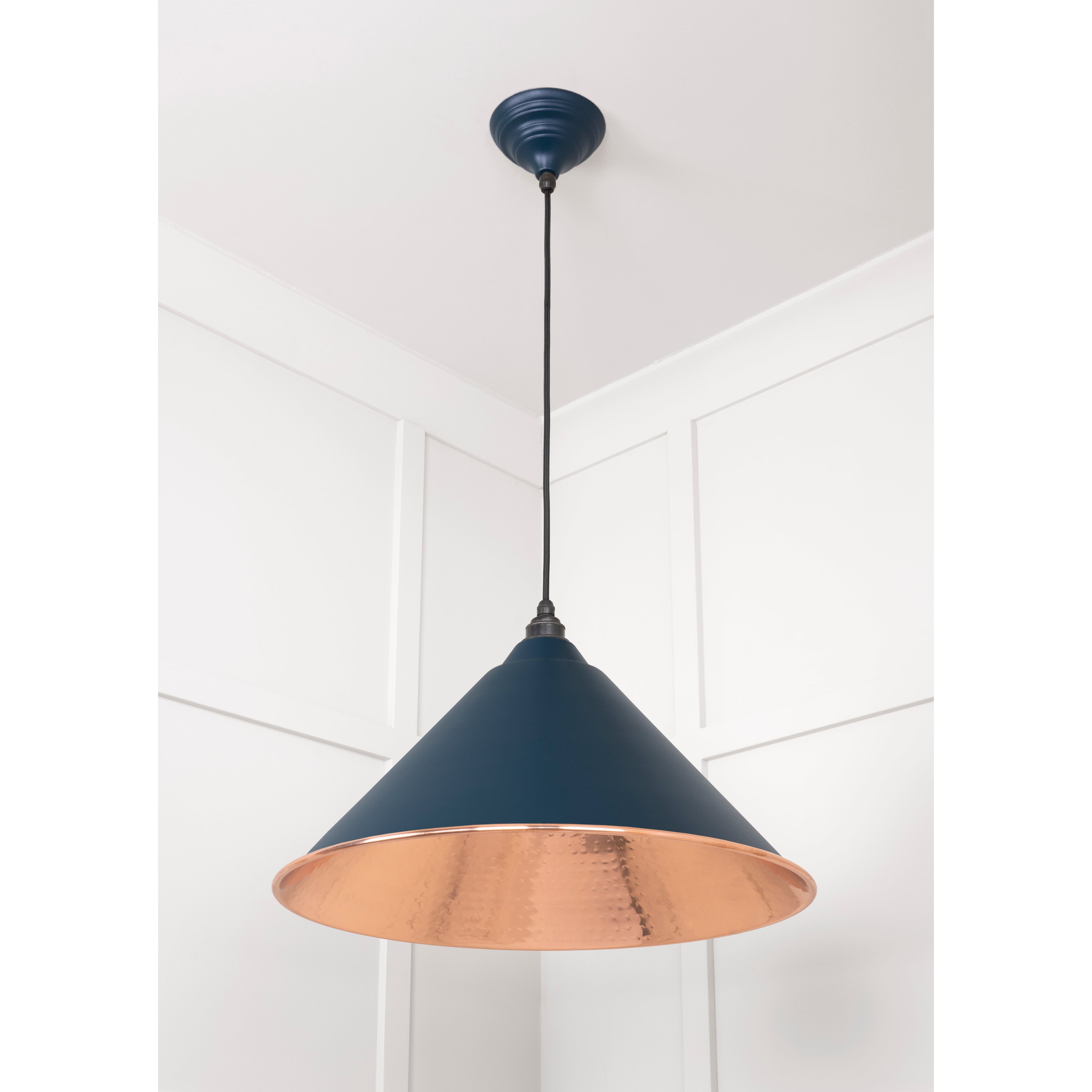Hammered Copper Hockley Pendant in Dusk | From The Anvil-Hockley-Yester Home