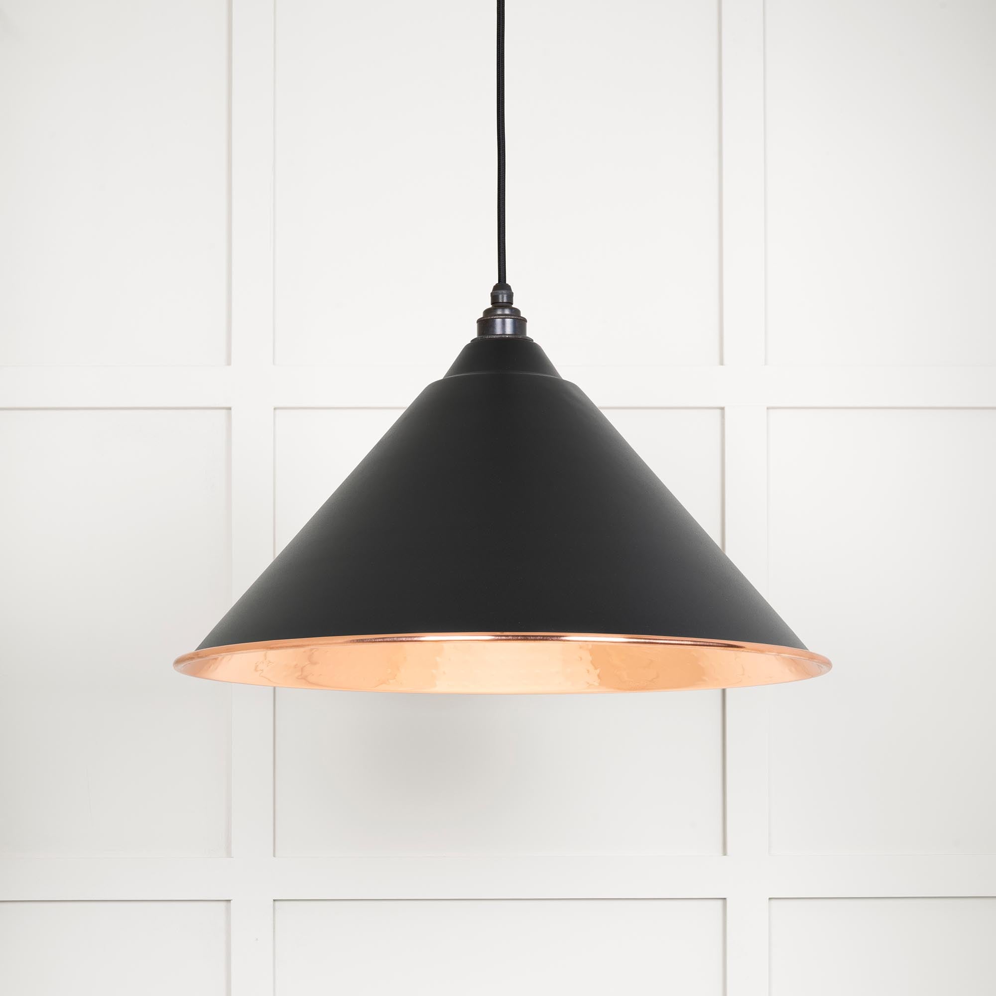Hammered Copper Hockley Pendant in Elan Black | From The Anvil - Hockley - From The Anvil - Yester Home