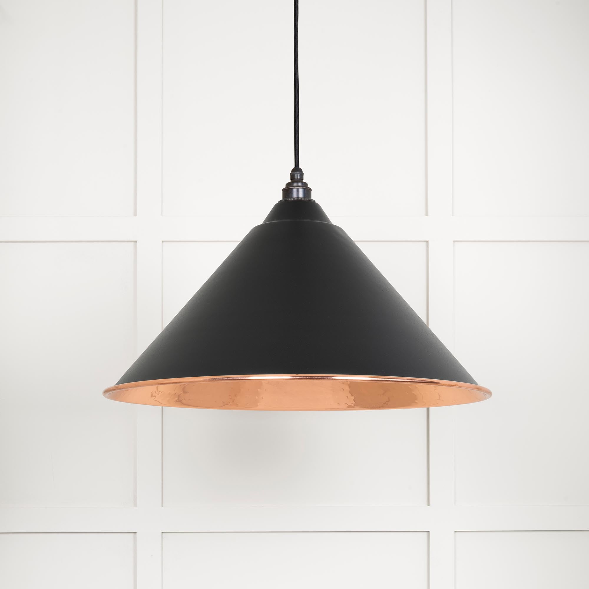 Hammered Copper Hockley Pendant in Elan Black | From The Anvil - Hockley - From The Anvil - Yester Home