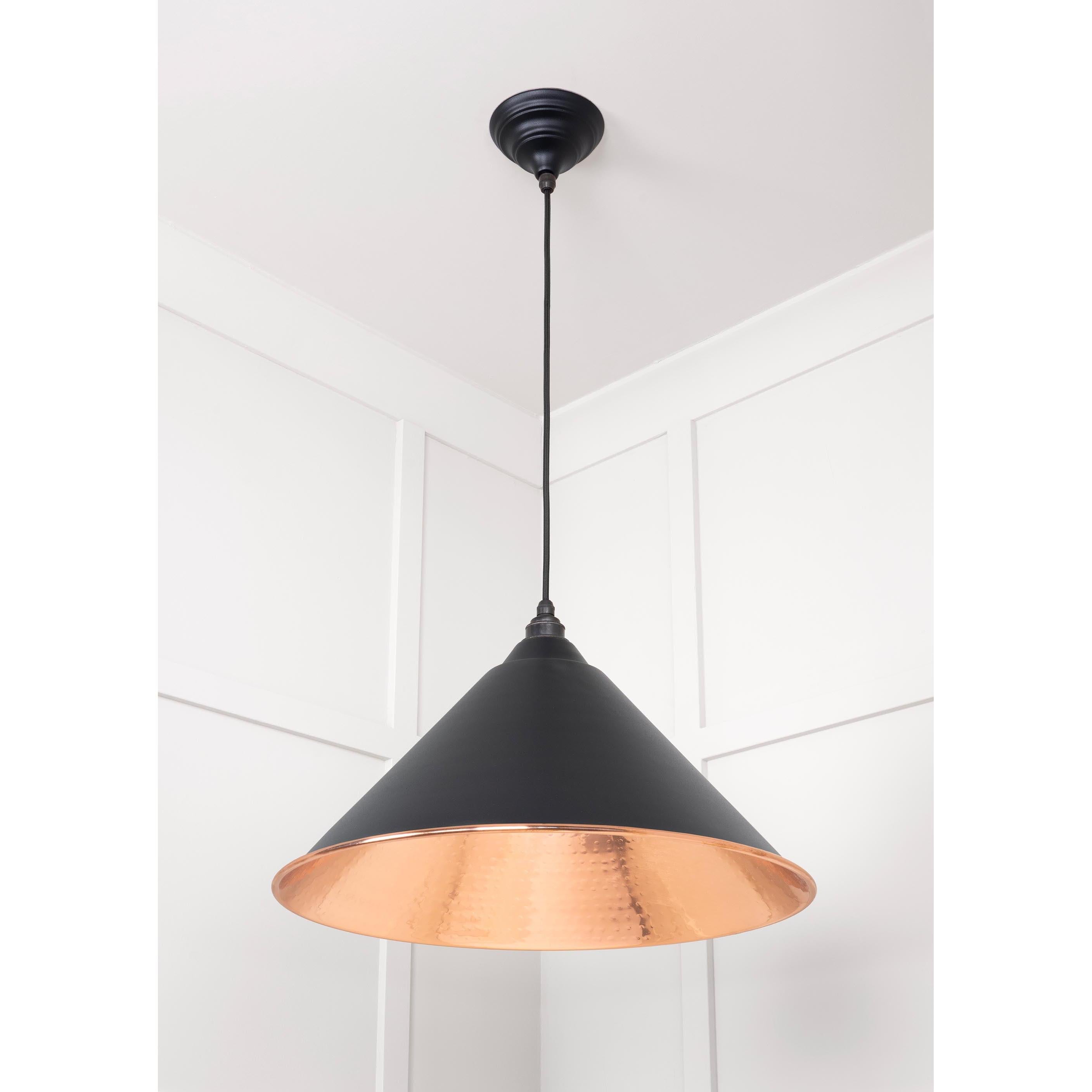Hammered Copper Hockley Pendant in Elan Black | From The Anvil - Hockley - From The Anvil - Yester Home