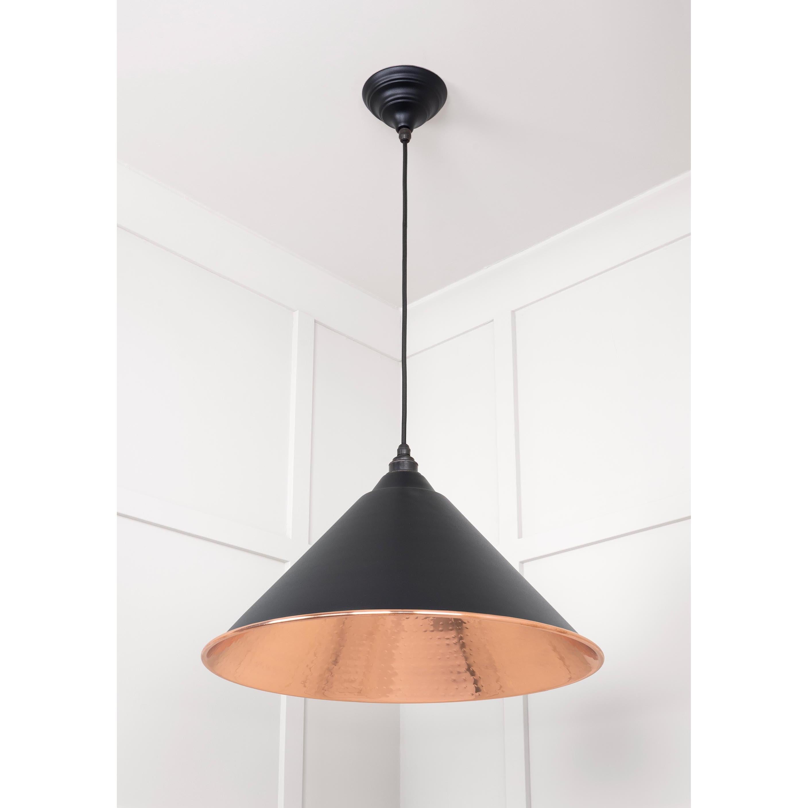 Hammered Copper Hockley Pendant in Elan Black | From The Anvil - Hockley - From The Anvil - Yester Home