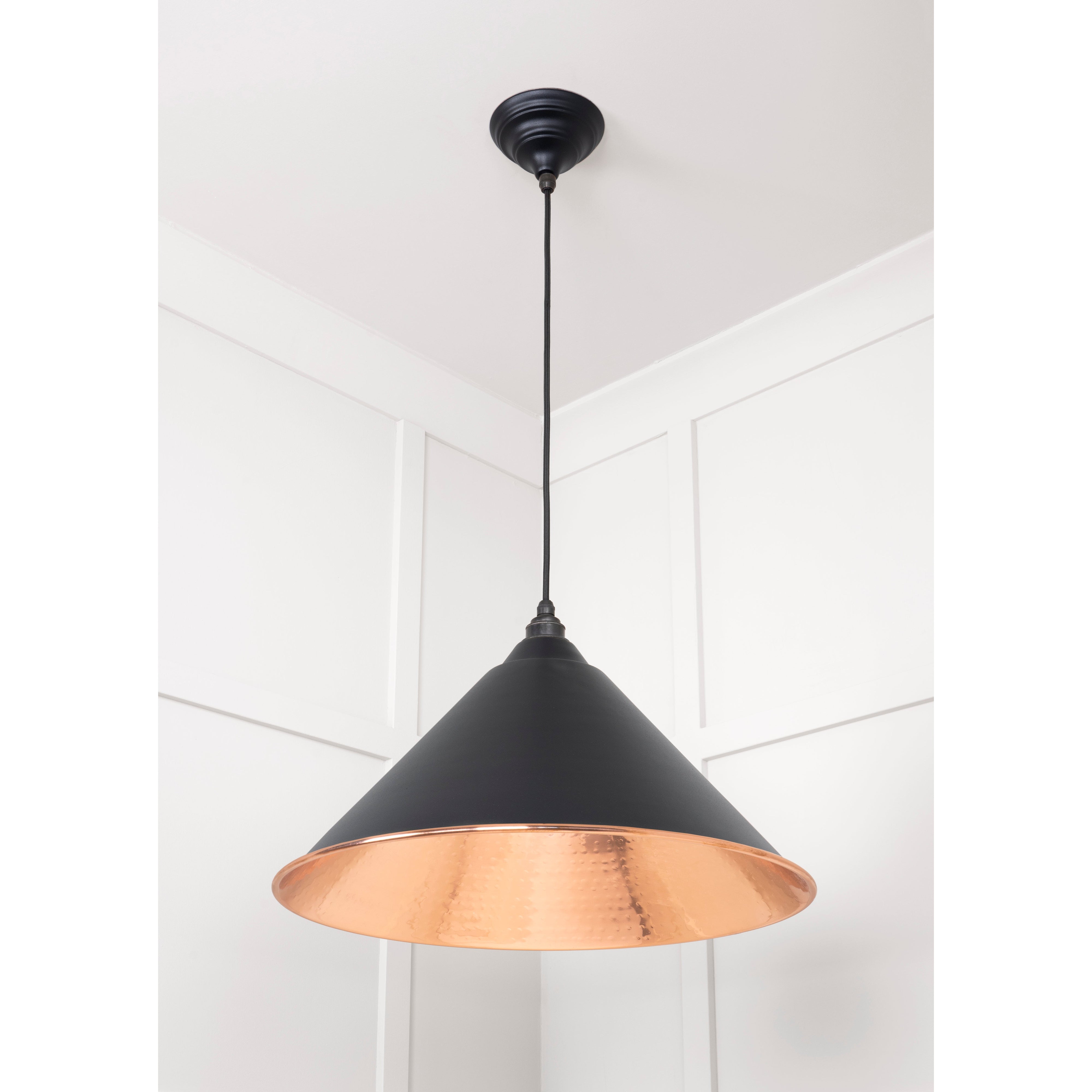 Hammered Copper Hockley Pendant in Elan Black | From The Anvil-Hockley-Yester Home