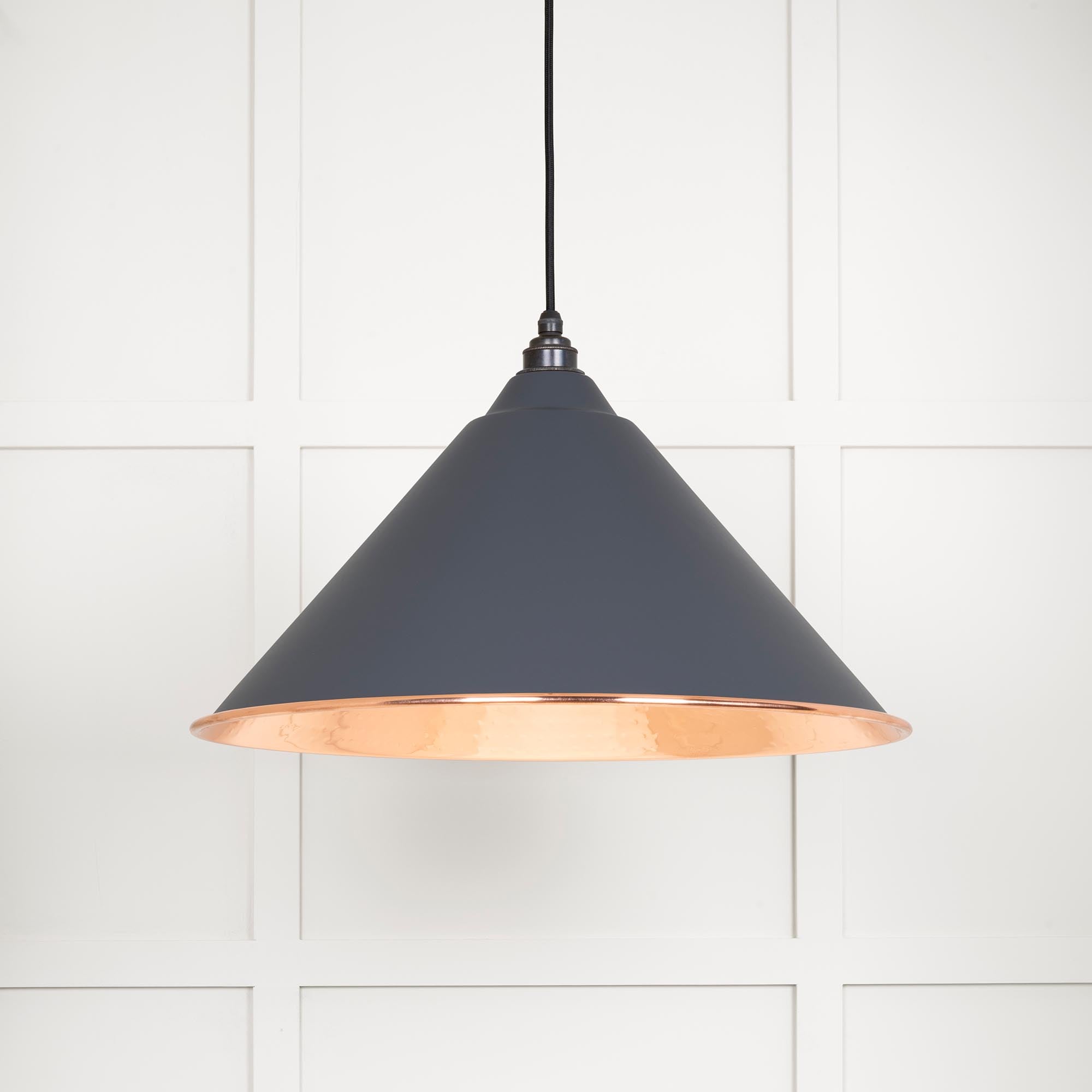 Hammered Copper Hockley Pendant in Slate | From The Anvil - Hockley - From The Anvil - Yester Home