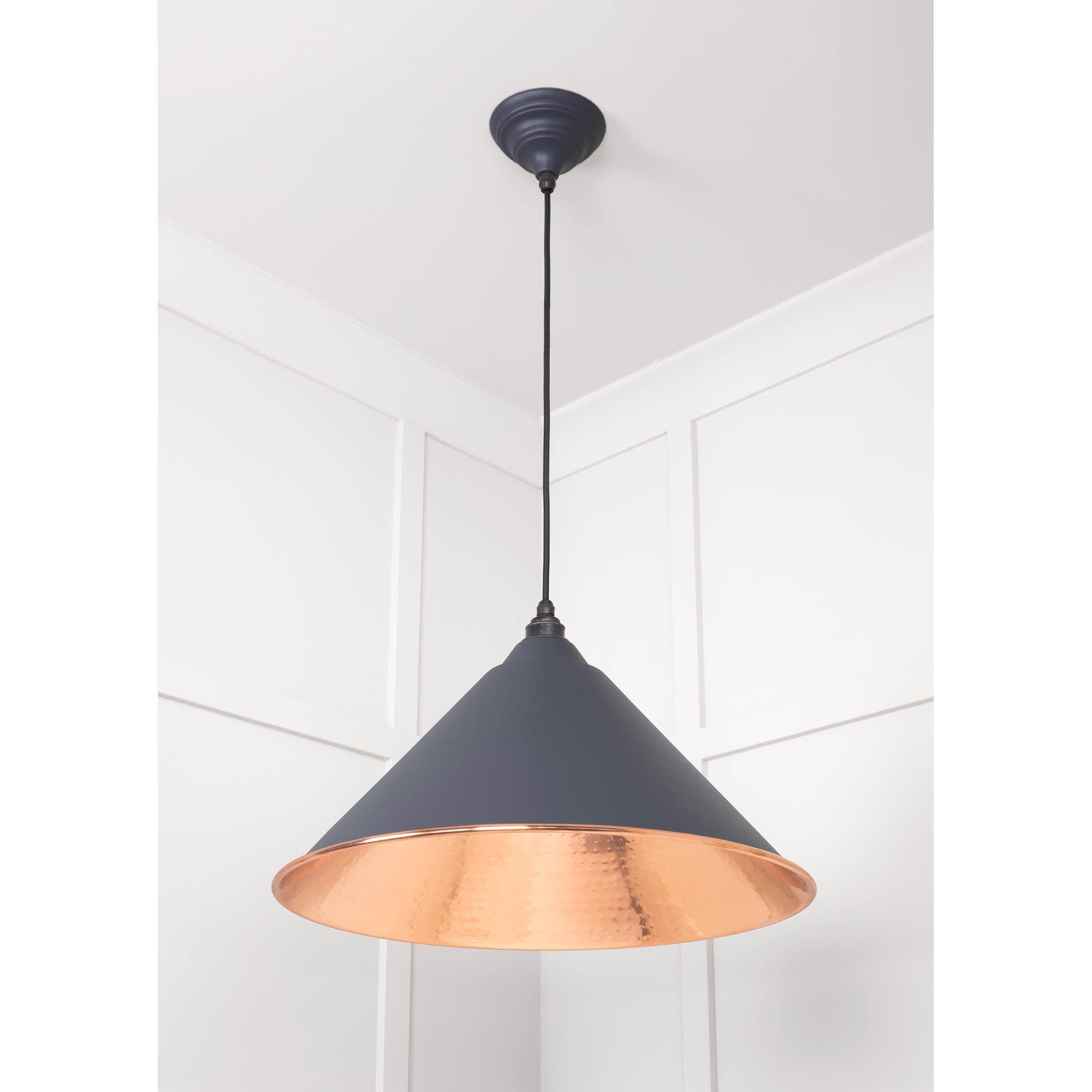 Hammered Copper Hockley Pendant in Slate | From The Anvil - Hockley - From The Anvil - Yester Home