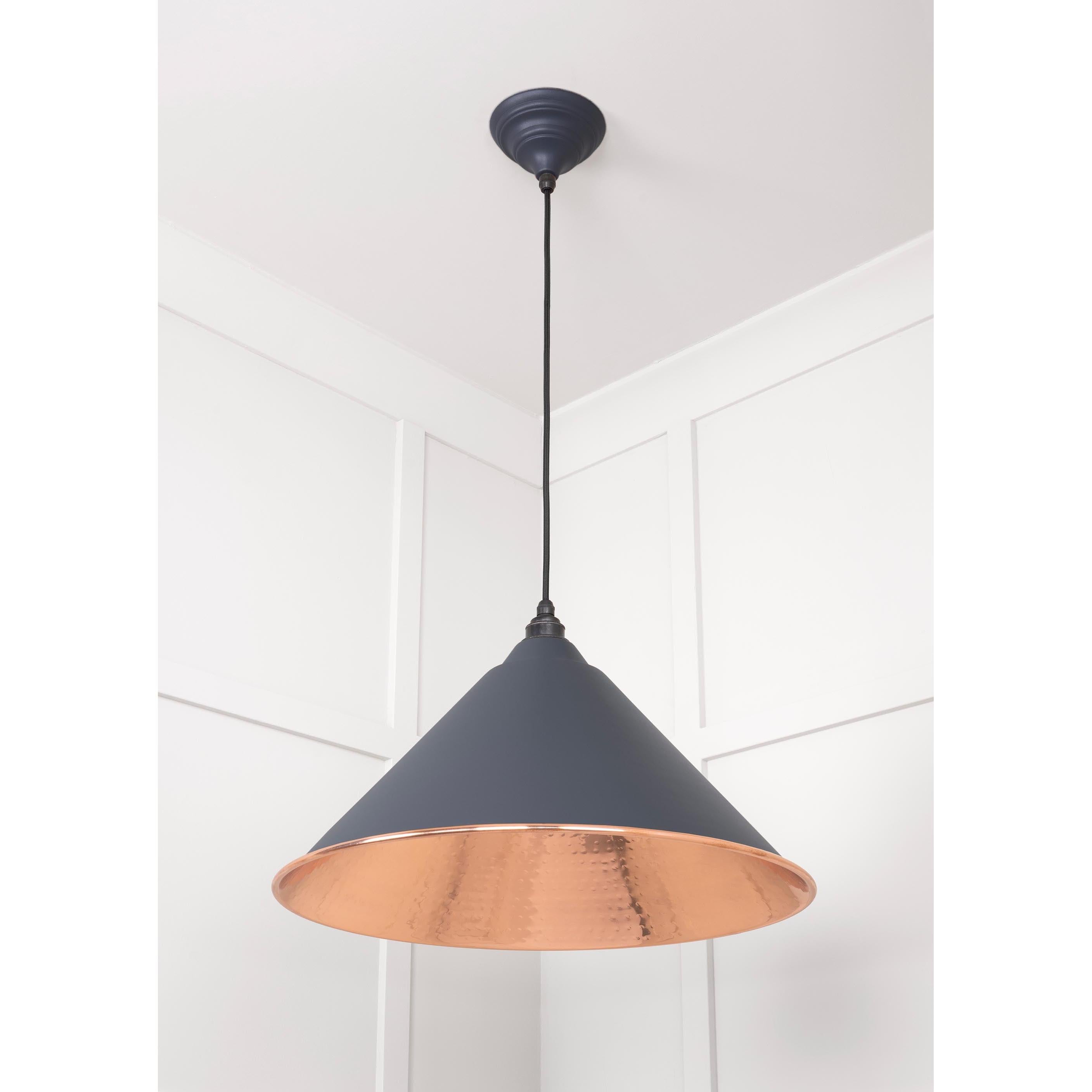 Hammered Copper Hockley Pendant in Slate | From The Anvil - Hockley - From The Anvil - Yester Home