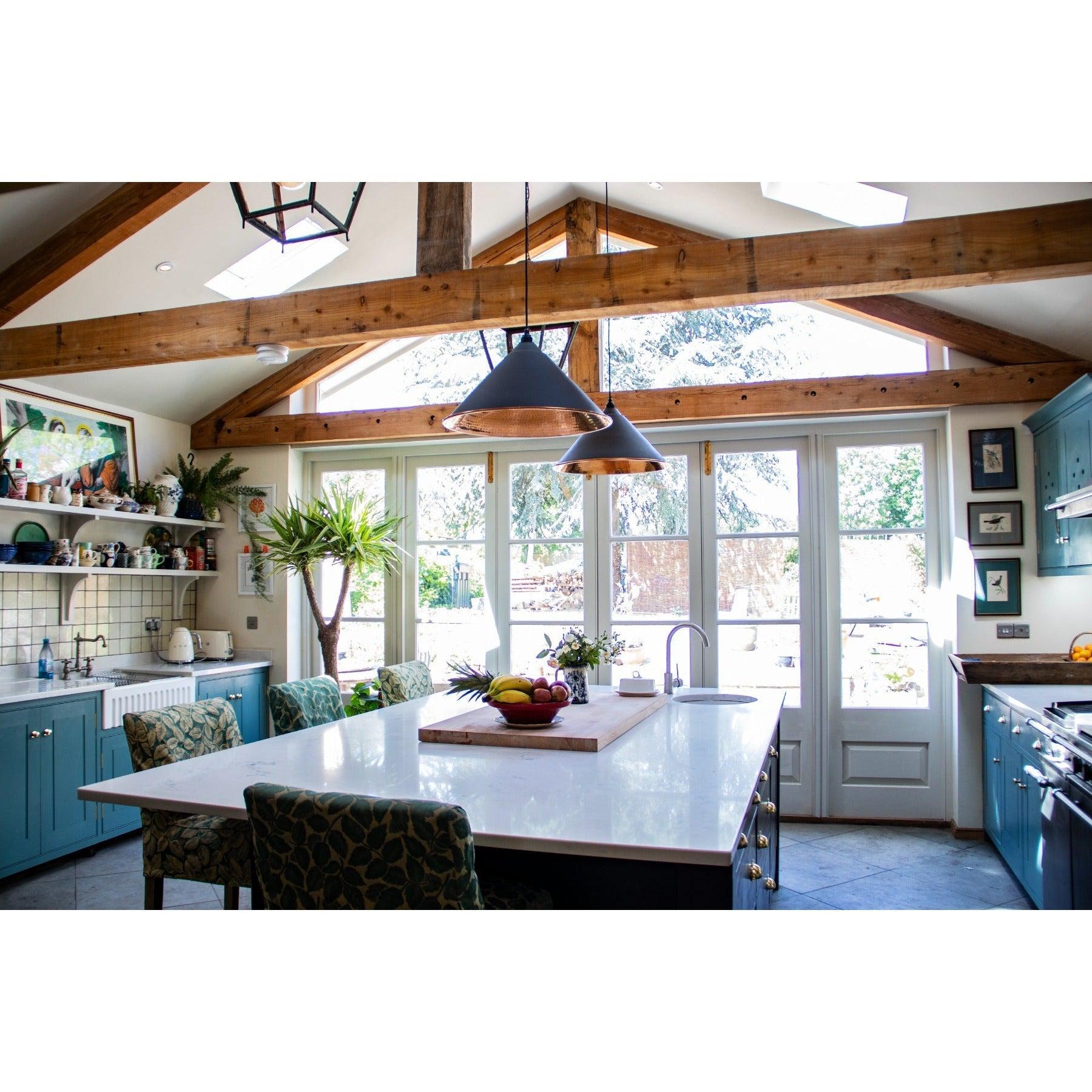 Hammered Copper Hockley Pendant in Slate | From The Anvil-Hockley-Yester Home