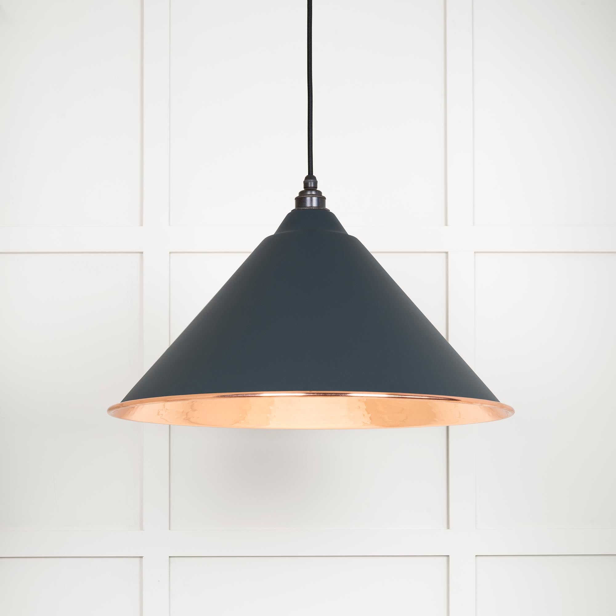 Hammered Copper Hockley Pendant in Soot | From The Anvil - Hockley - From The Anvil - Yester Home
