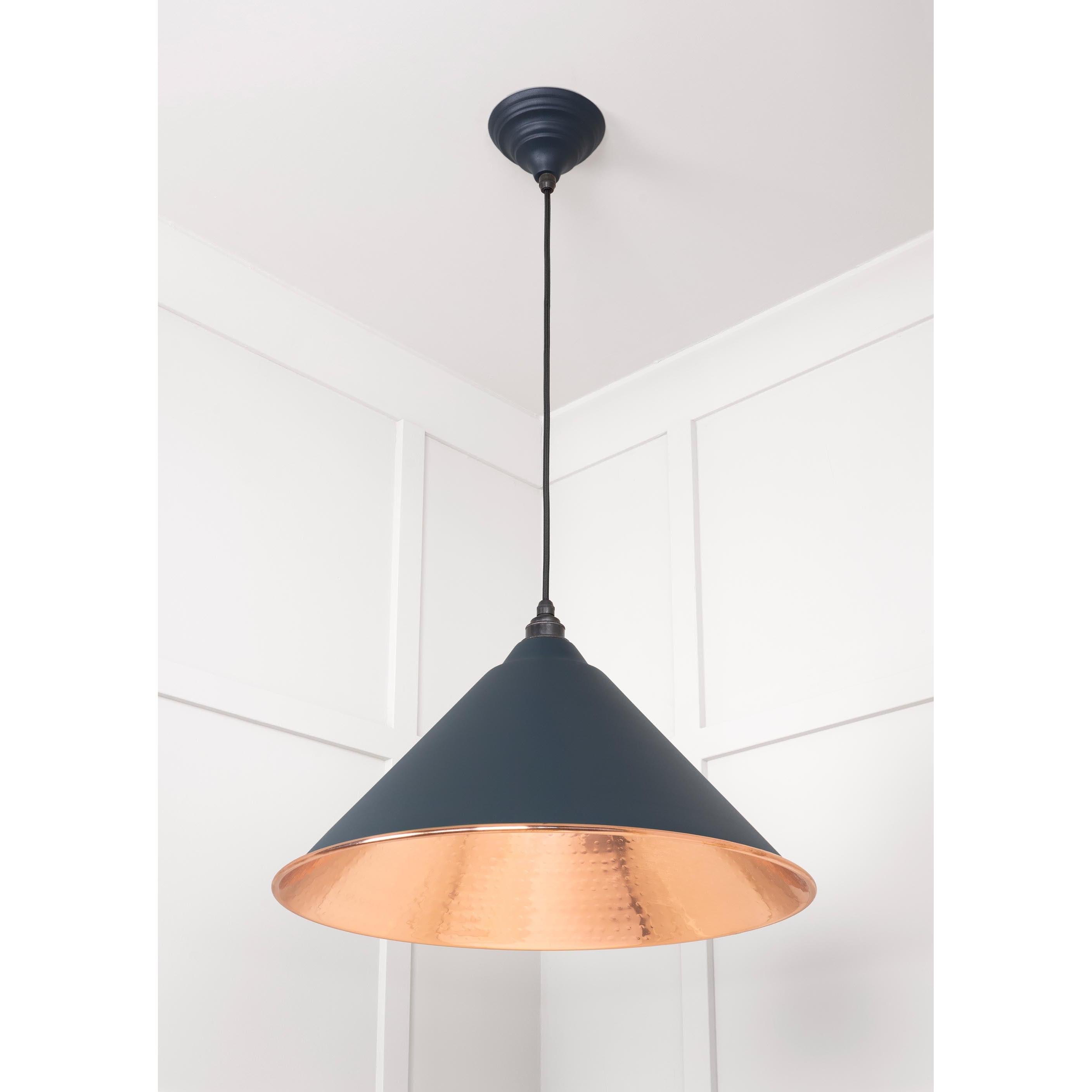 Hammered Copper Hockley Pendant in Soot | From The Anvil - Hockley - From The Anvil - Yester Home