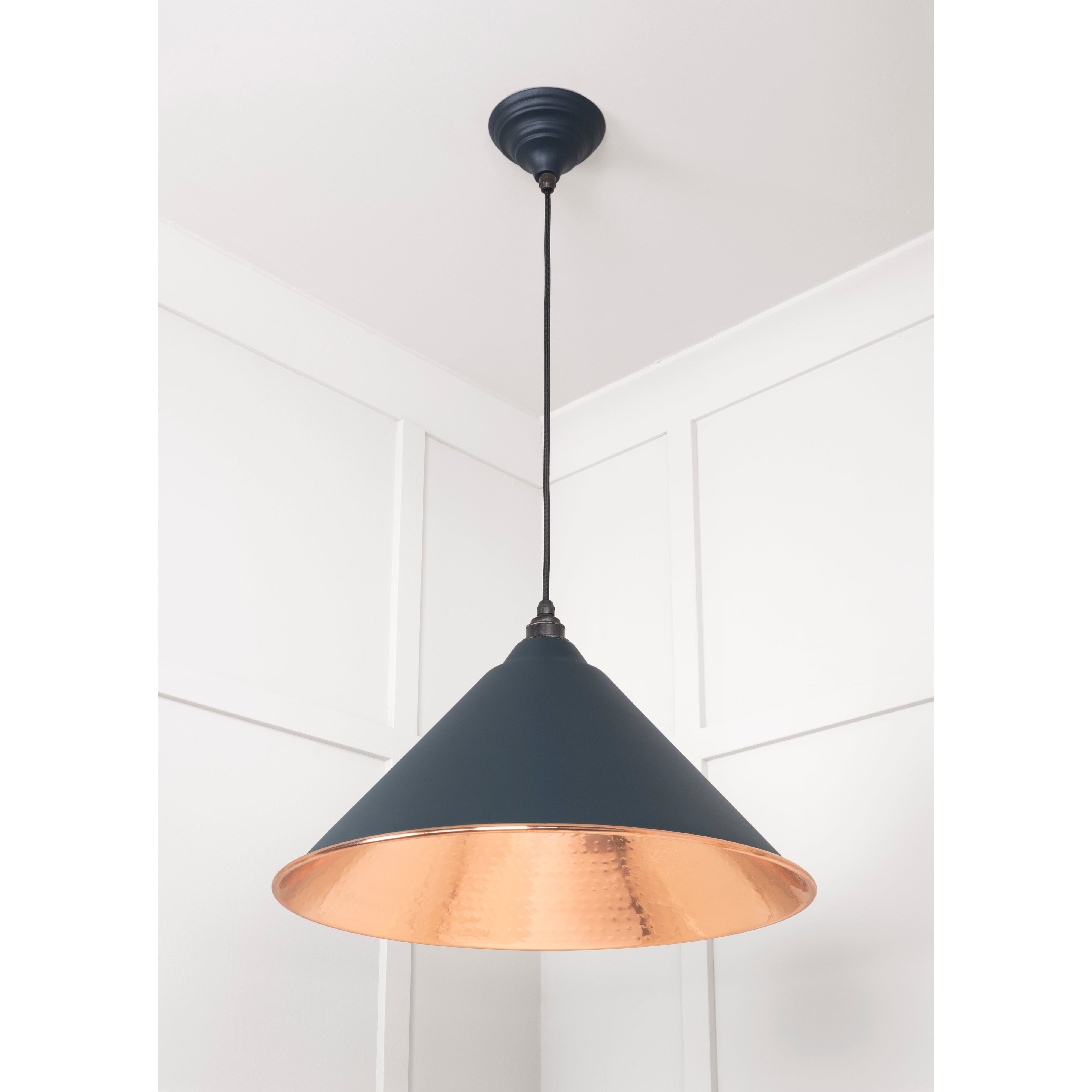 Hammered Copper Hockley Pendant in Soot | From The Anvil-Hockley-Yester Home