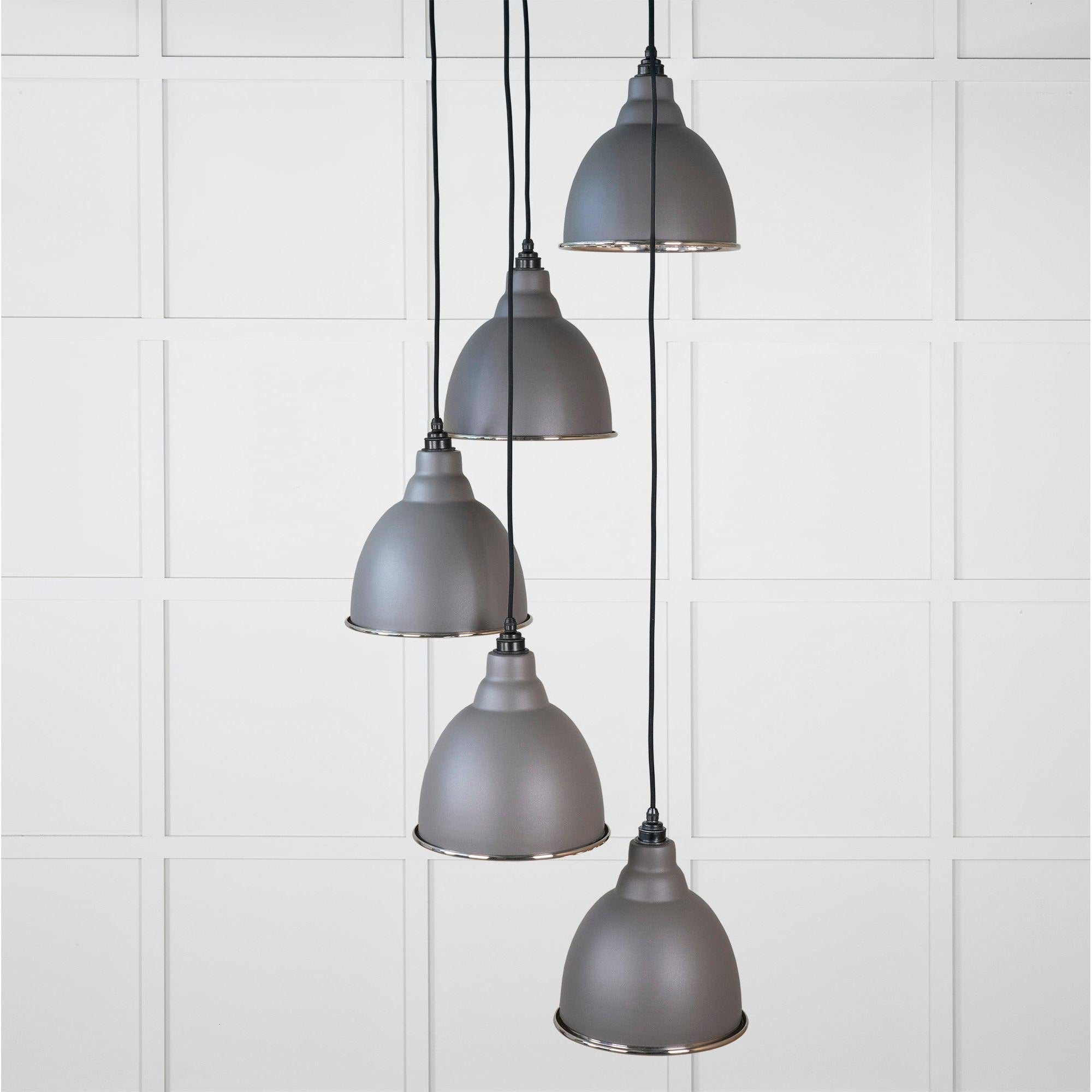 Hammered Nickel Brindley Cluster Pendant in Bluff | From The Anvil-Cluster Pendants-Yester Home