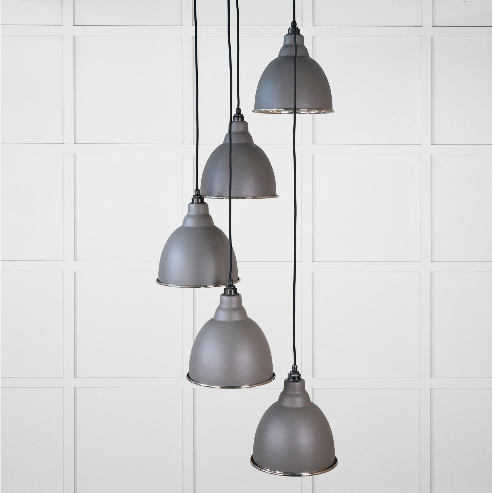 Hammered Nickel Brindley Cluster Pendant in Bluff | From The Anvil - Cluster Pendants - From The Anvil - Yester Home