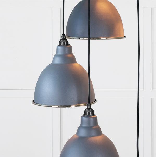 Hammered Nickel Brindley Cluster Pendant in Slate | From The Anvil