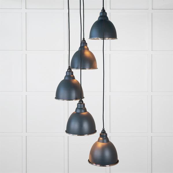 Hammered Nickel Brindley Cluster Pendant in Soot | From The Anvil-Cluster Pendants-Yester Home