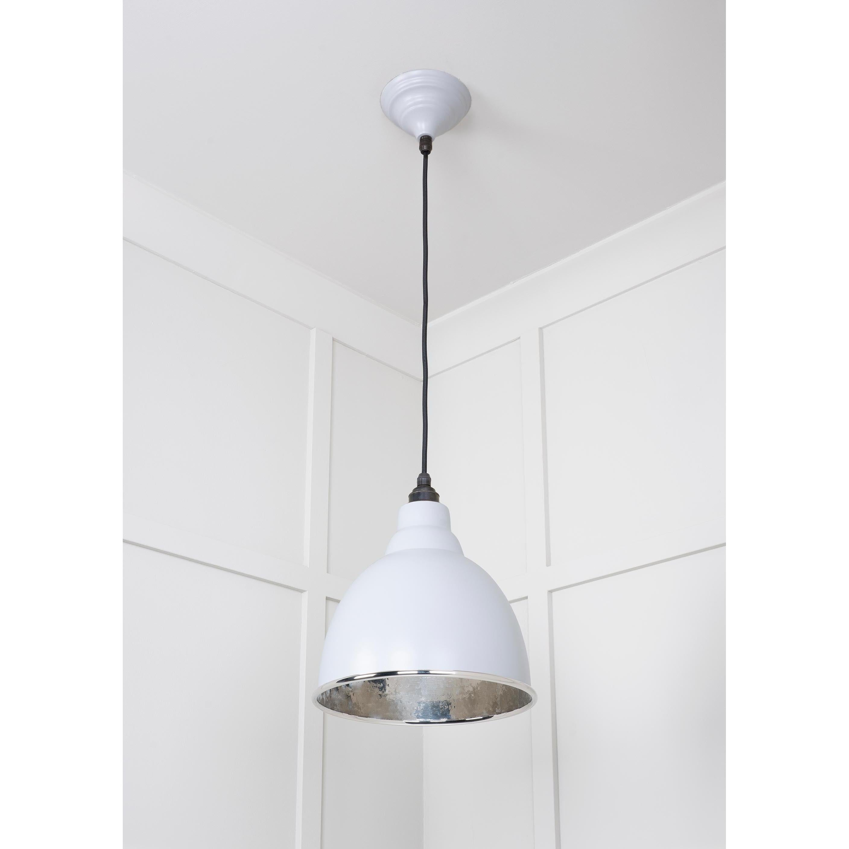 Hammered Nickel Brindley Pendant in Birch | From The Anvil - Brindley - From The Anvil - Yester Home