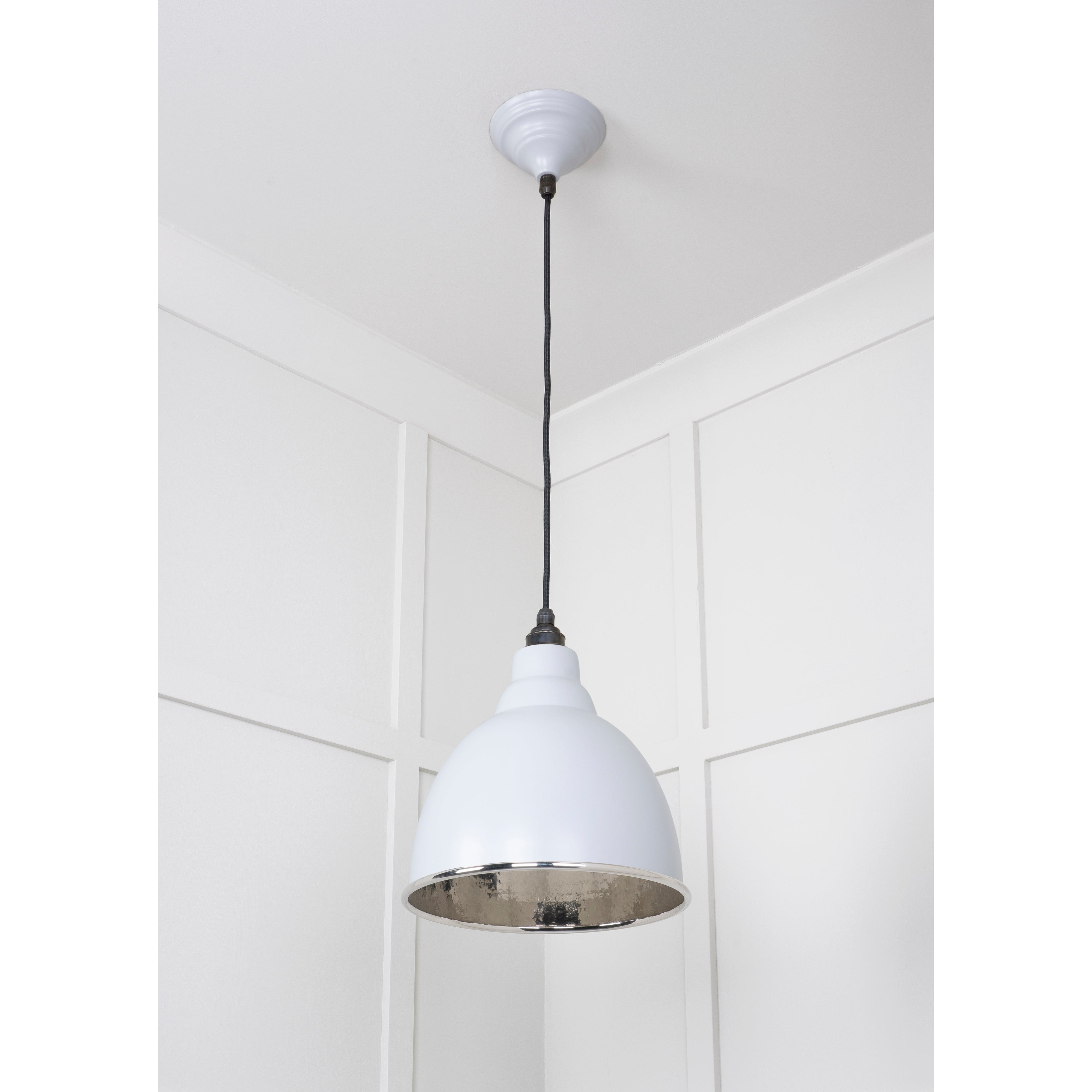 Hammered Nickel Brindley Pendant in Birch | From The Anvil-Brindley-Yester Home