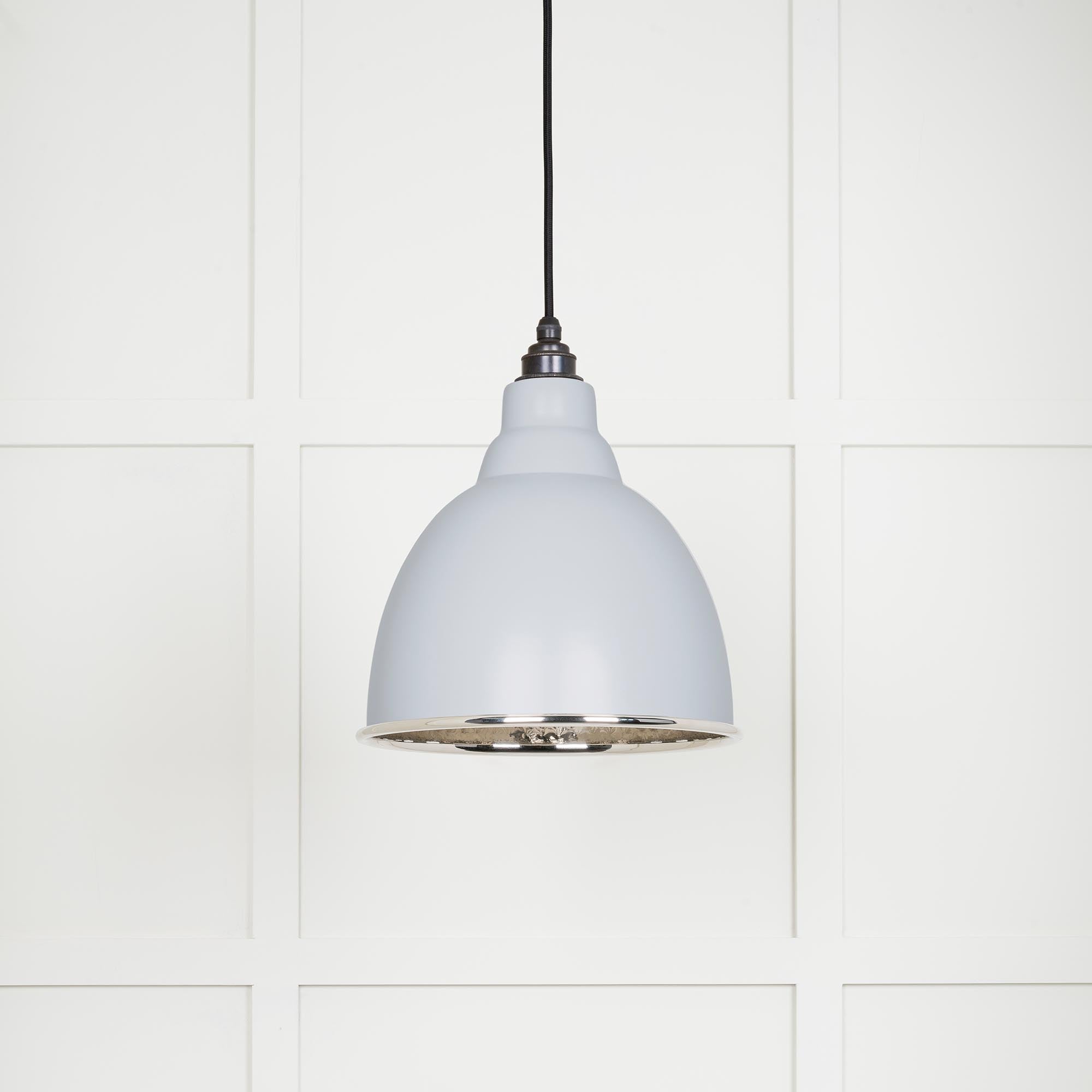 Hammered Nickel Brindley Pendant in Birch | From The Anvil - Brindley - From The Anvil - Yester Home