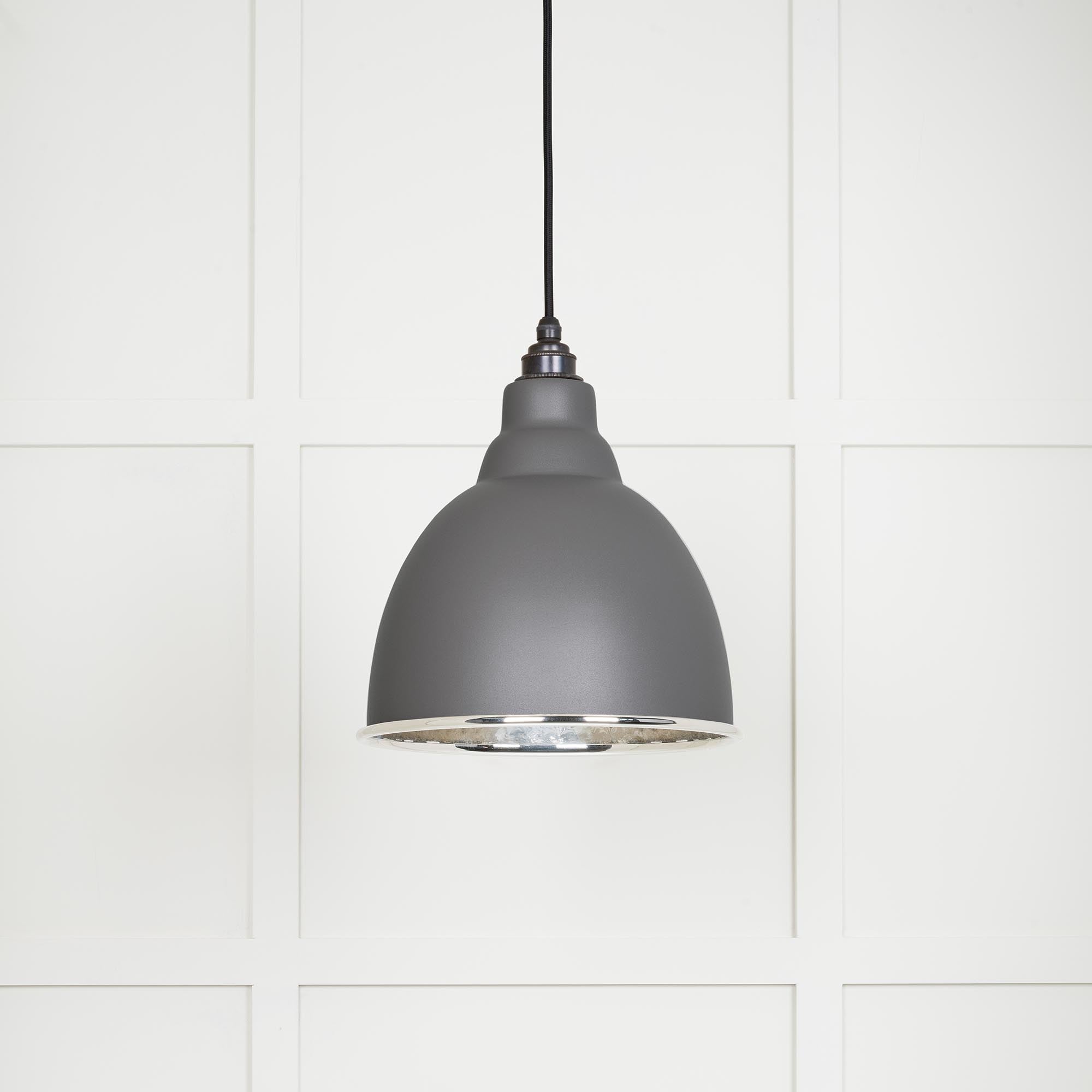 Hammered Nickel Brindley Pendant in Bluff | From The Anvil - Brindley - From The Anvil - Yester Home