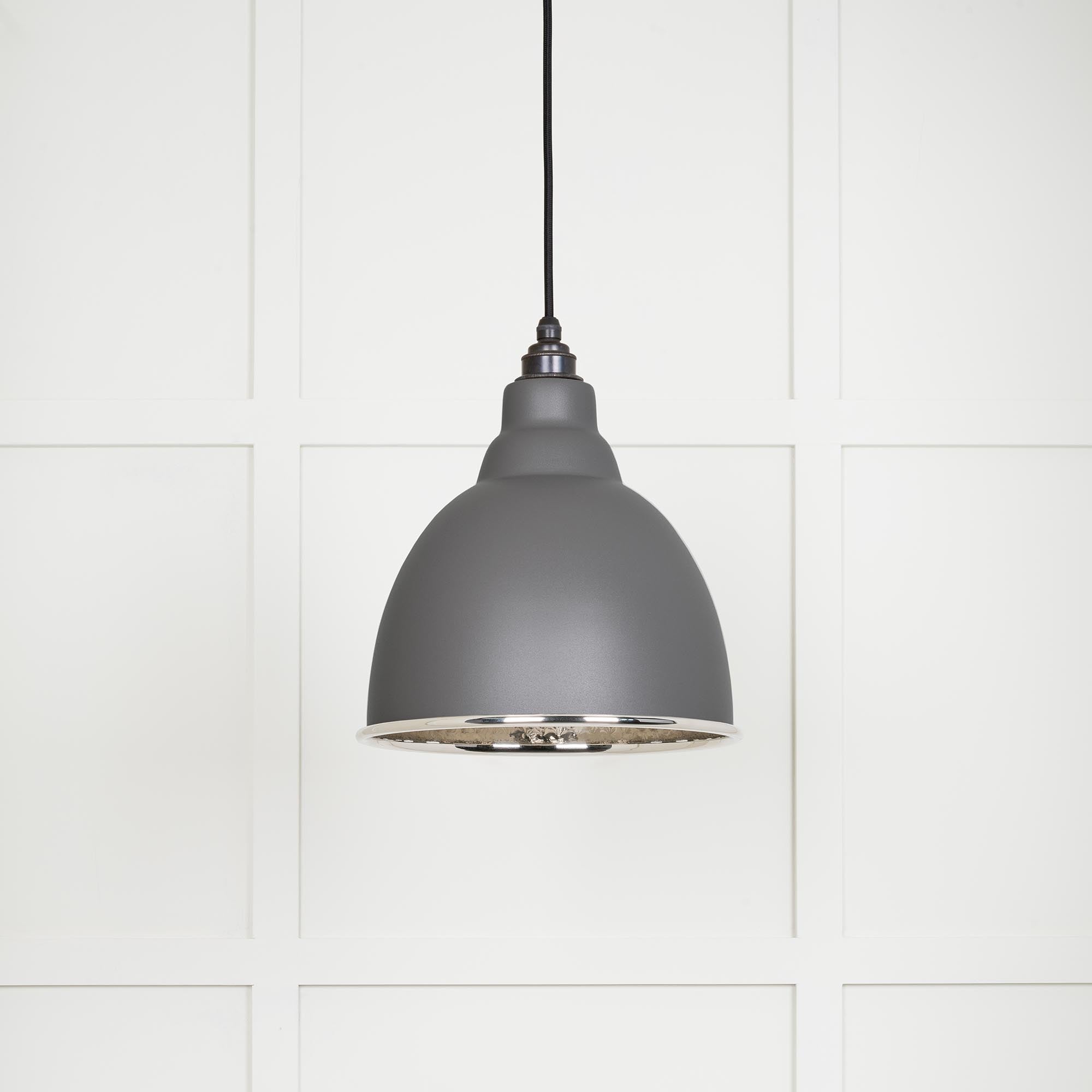 Hammered Nickel Brindley Pendant in Bluff | From The Anvil - Brindley - From The Anvil - Yester Home