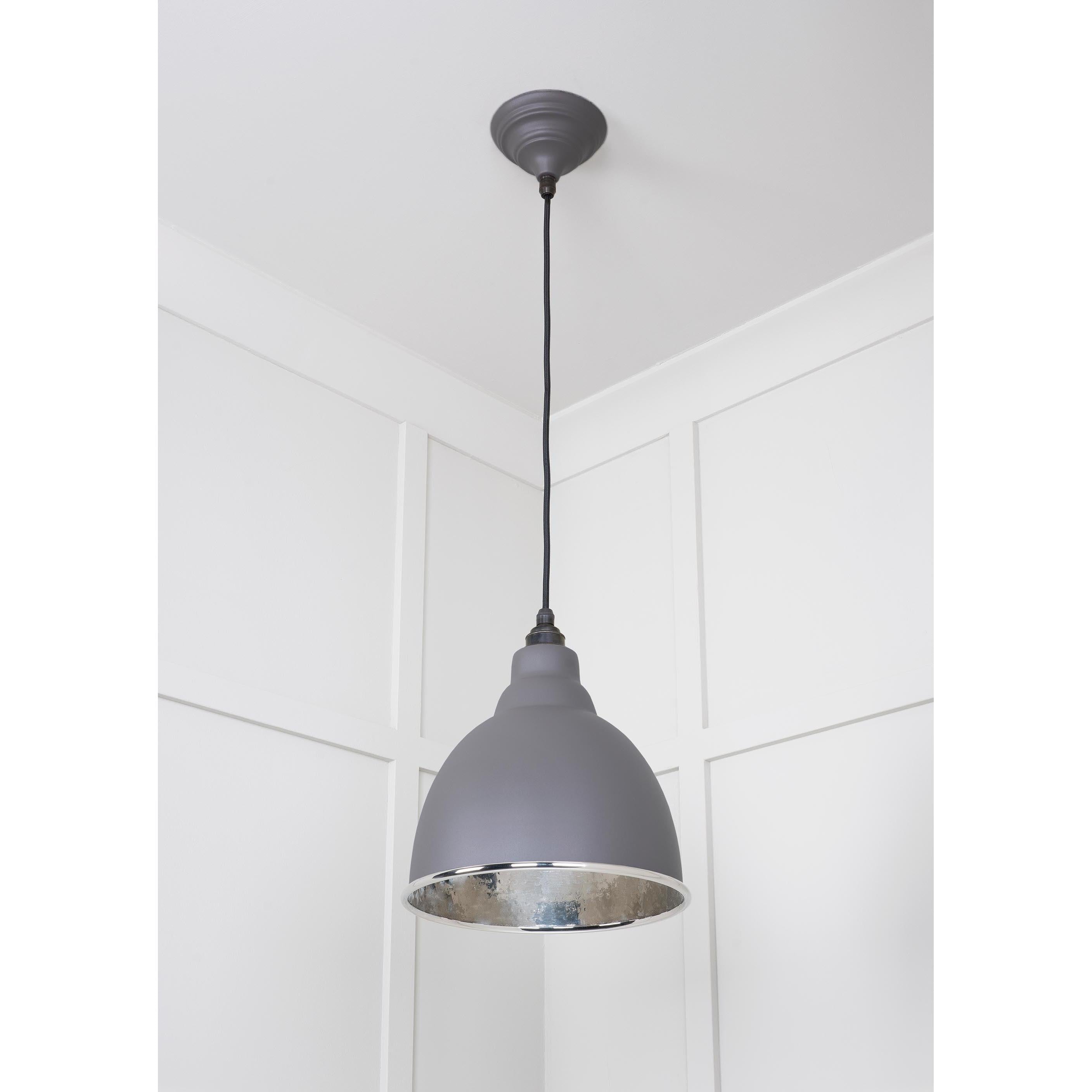 Hammered Nickel Brindley Pendant in Bluff | From The Anvil - Brindley - From The Anvil - Yester Home