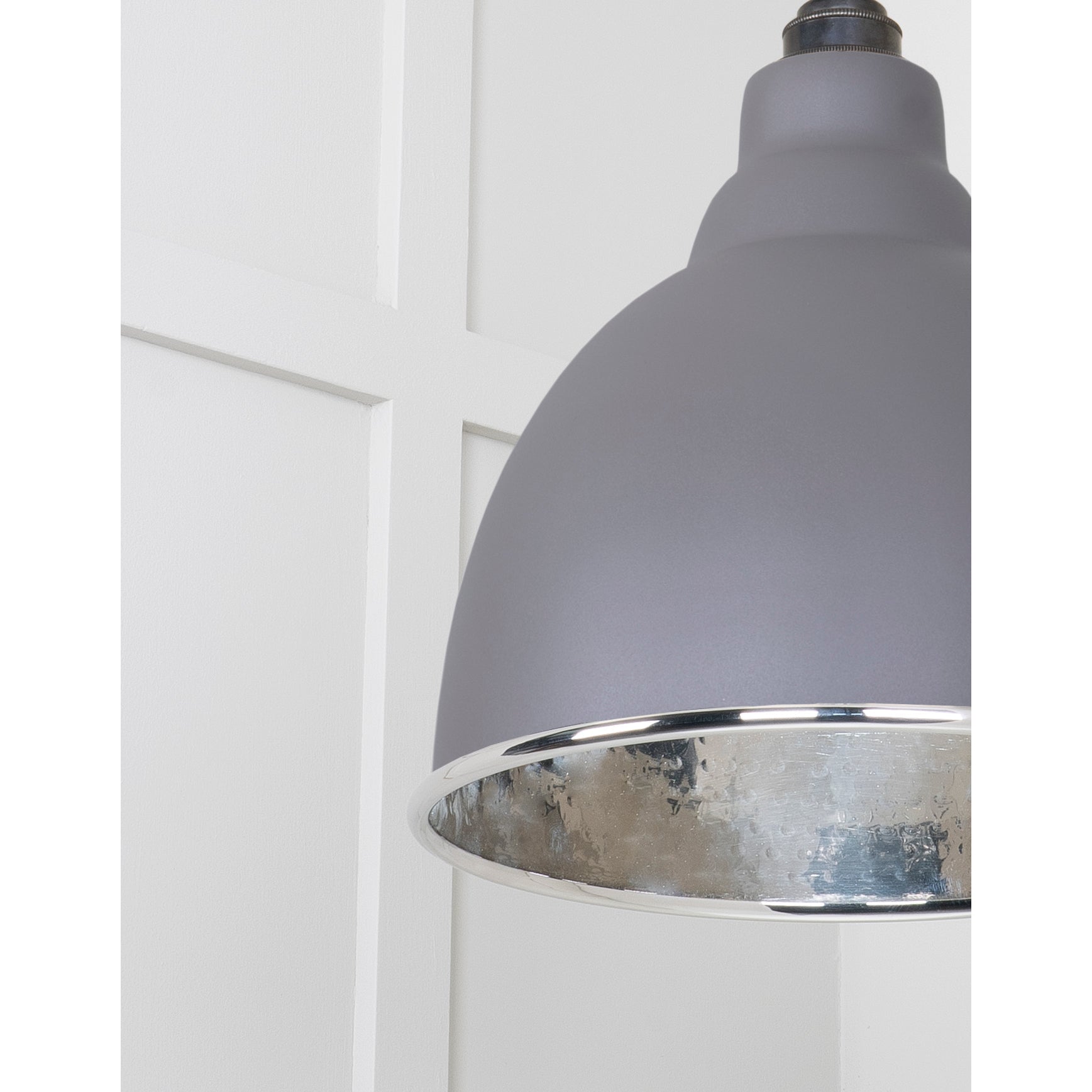 Hammered Nickel Brindley Pendant in Bluff | From The Anvil-Brindley-Yester Home