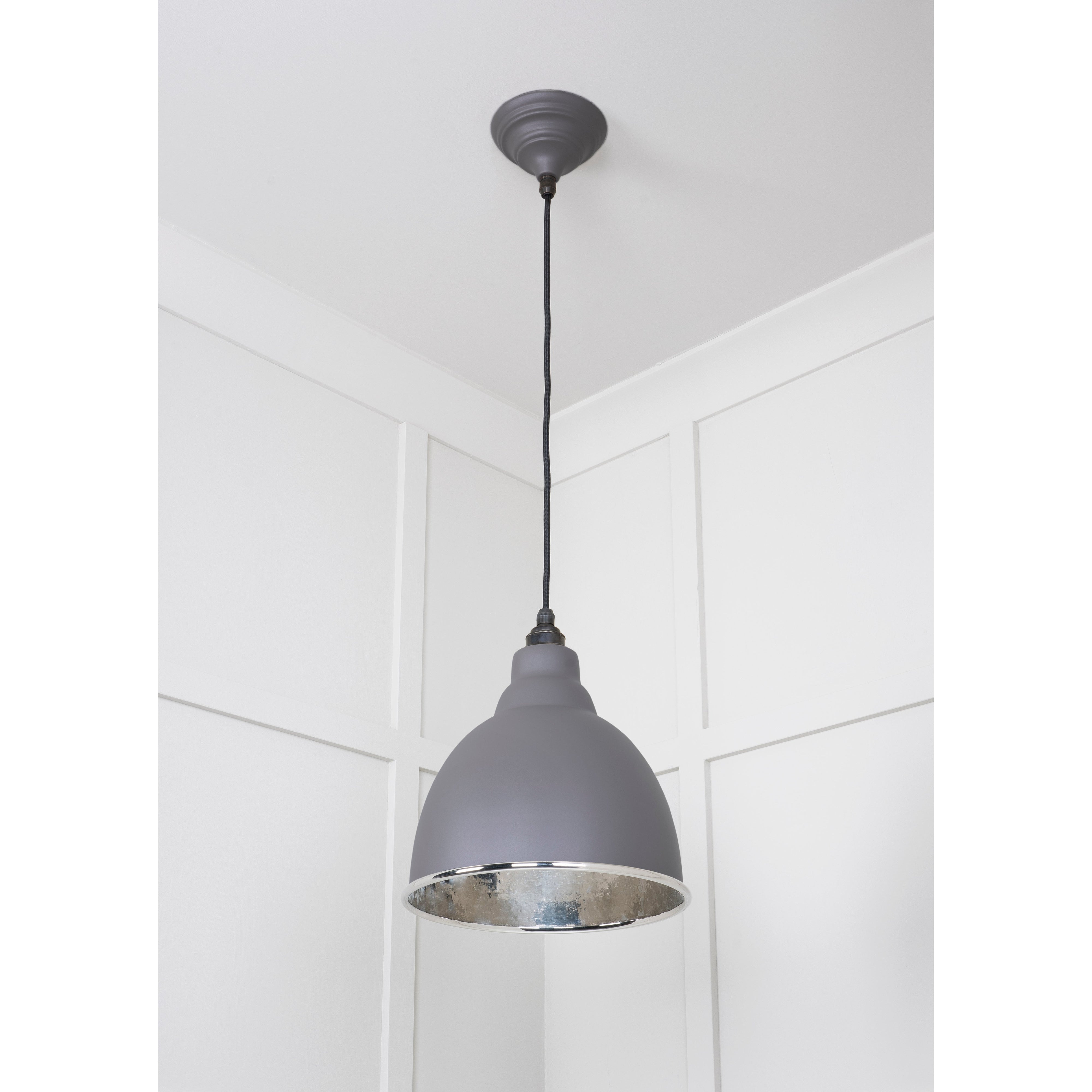 Hammered Nickel Brindley Pendant in Bluff | From The Anvil-Brindley-Yester Home