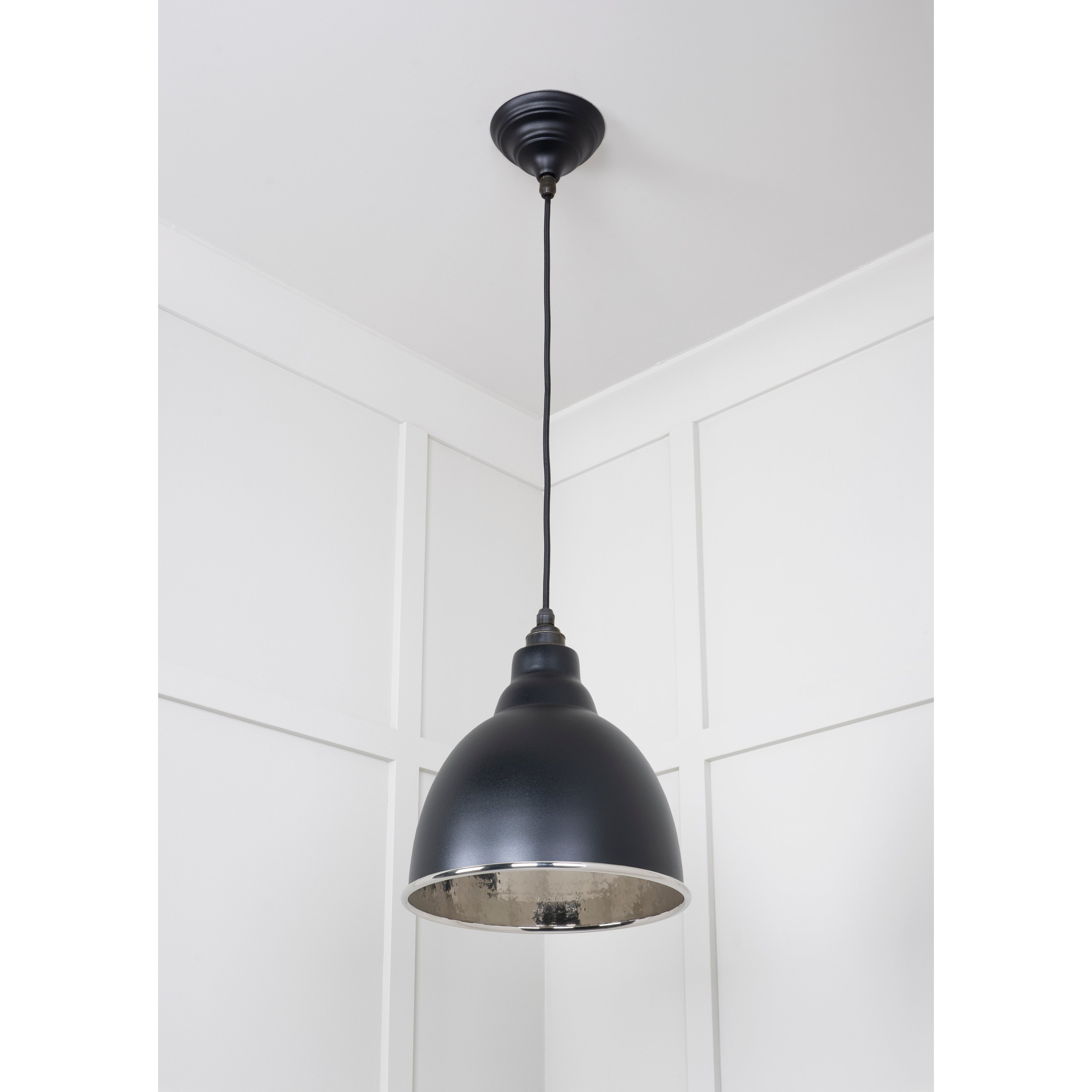 Hammered Nickel Brindley Pendant in Elan Black | From The Anvil-Brindley-Yester Home