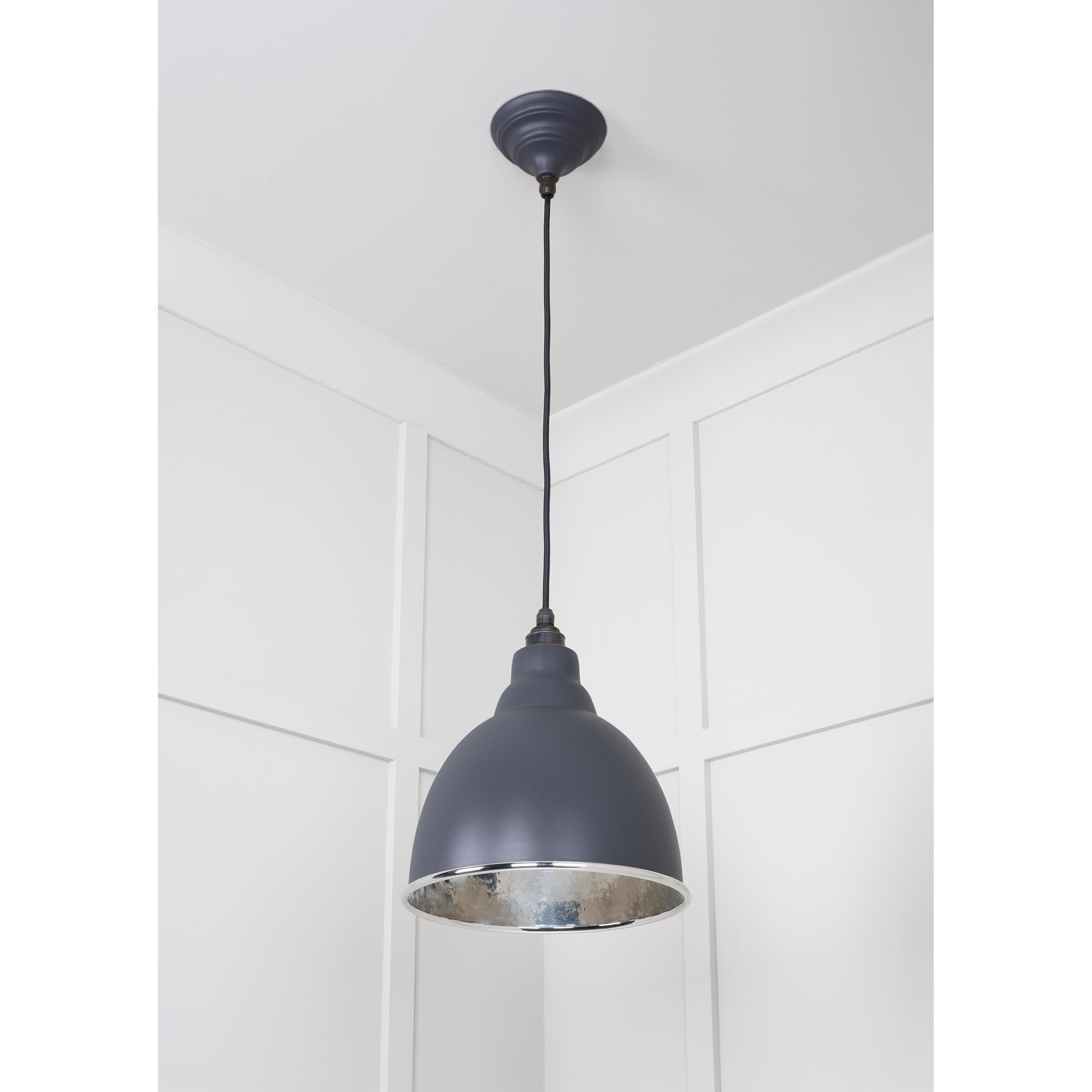 Hammered Nickel Brindley Pendant in Slate | From The Anvil - Brindley - From The Anvil - Yester Home