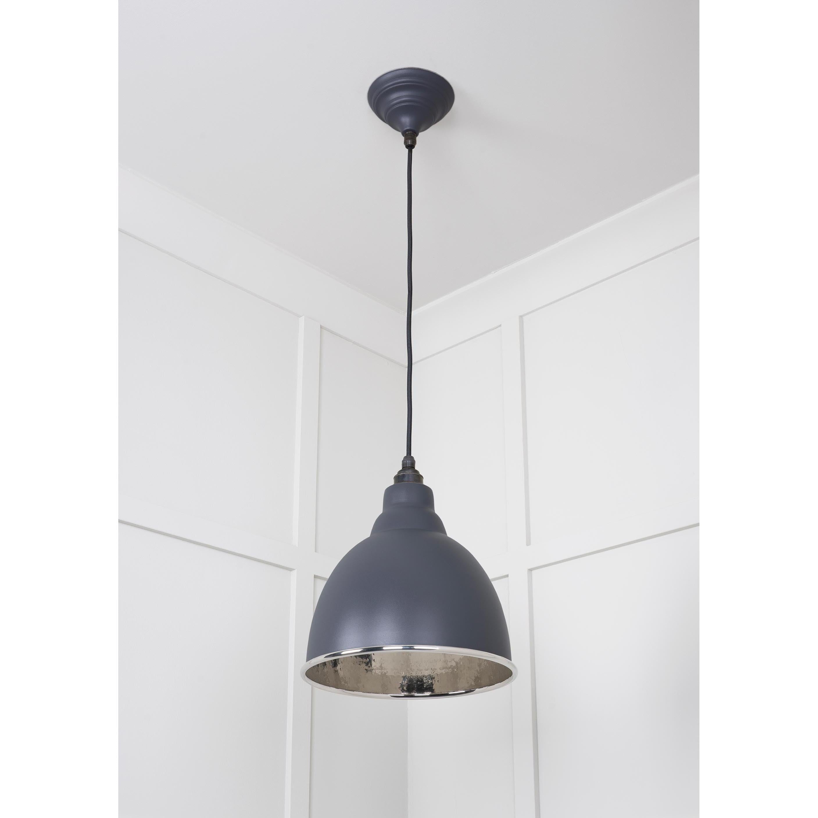 Hammered Nickel Brindley Pendant in Slate | From The Anvil - Brindley - From The Anvil - Yester Home