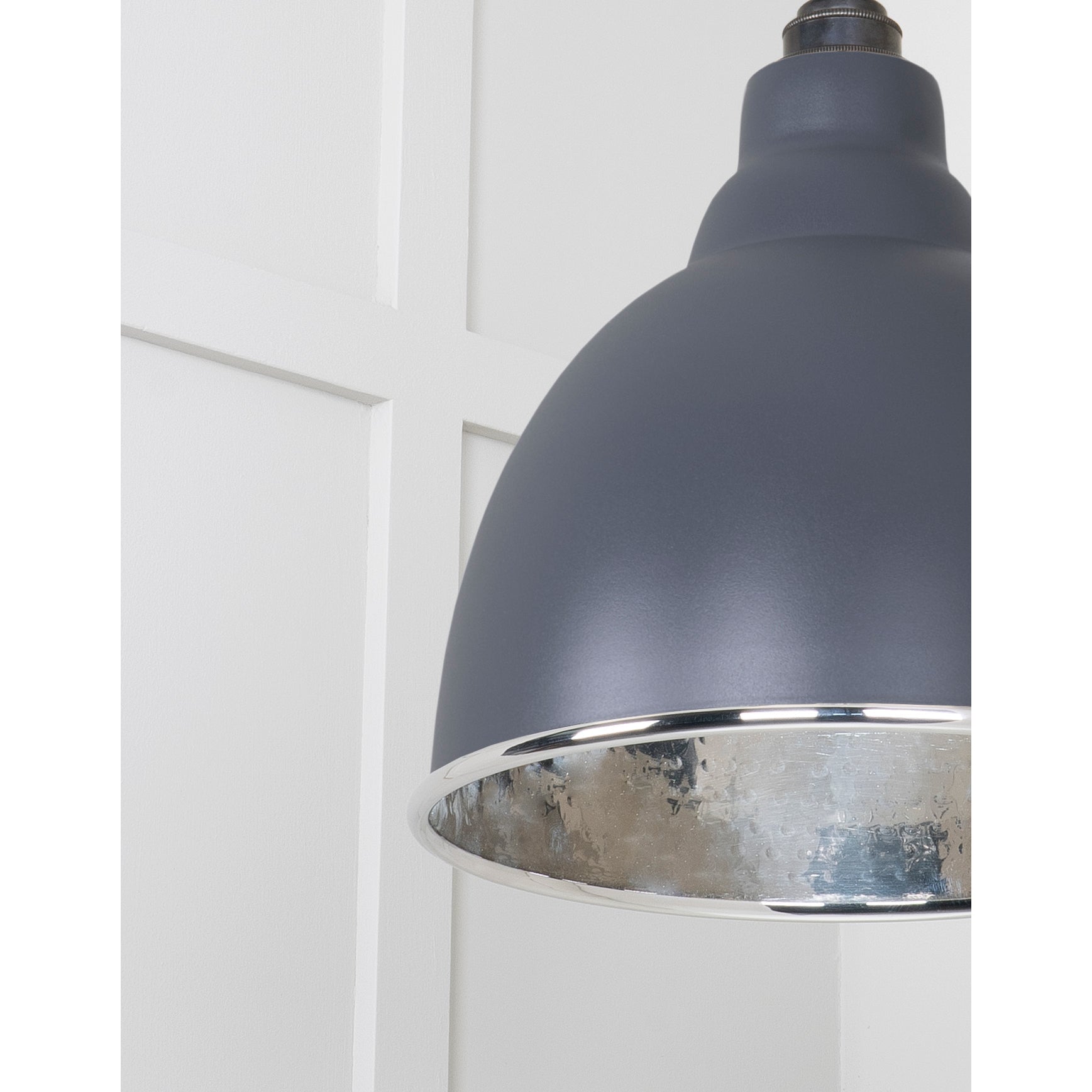 Hammered Nickel Brindley Pendant in Slate | From The Anvil-Brindley-Yester Home
